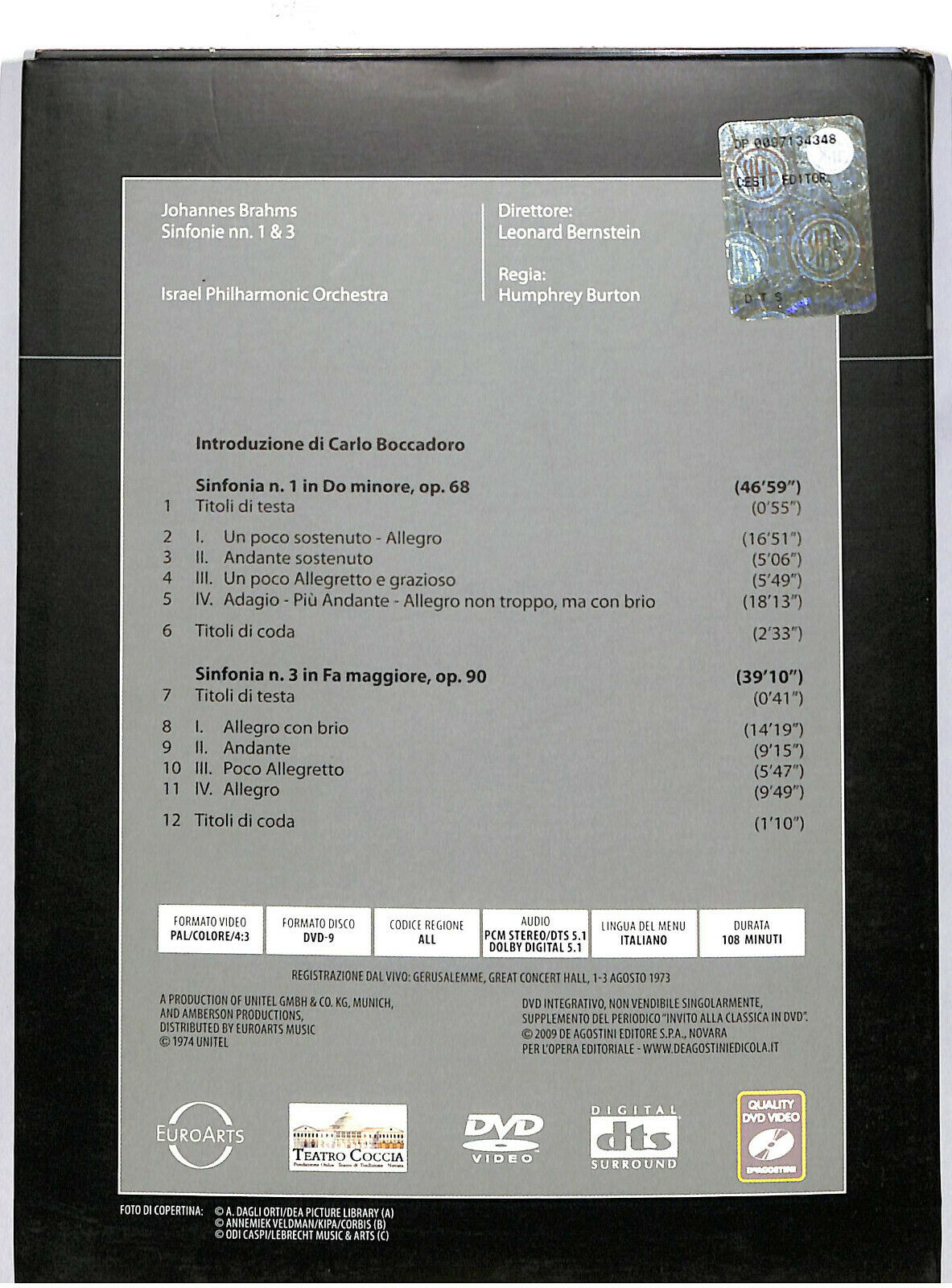 EBOND Brahms Sinfonie Nn. 1-3 Bernstein DVD Editoriale D597339