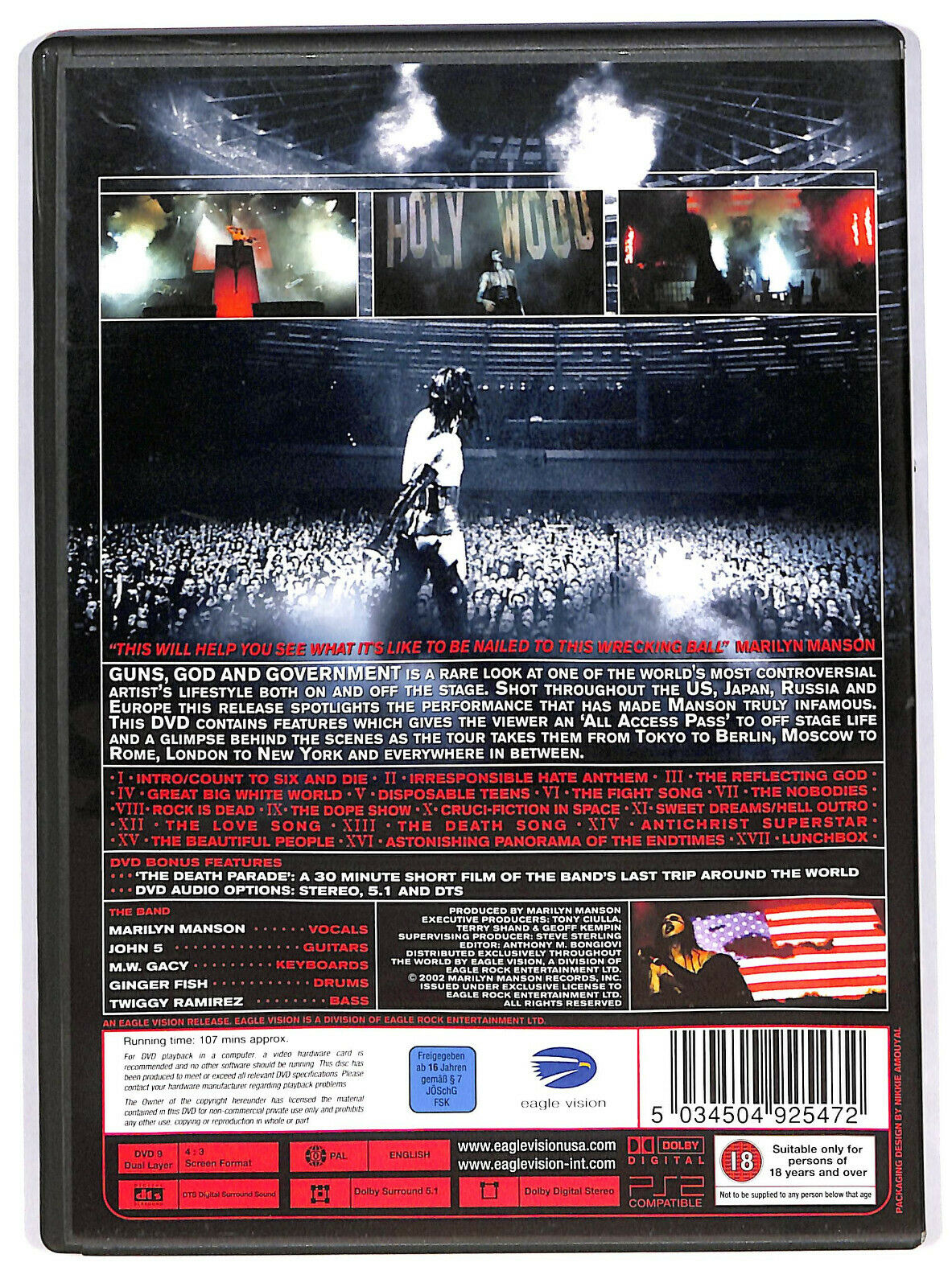 EBOND Marilyn Manson – Guns, God And Government World Tour DVD D598329