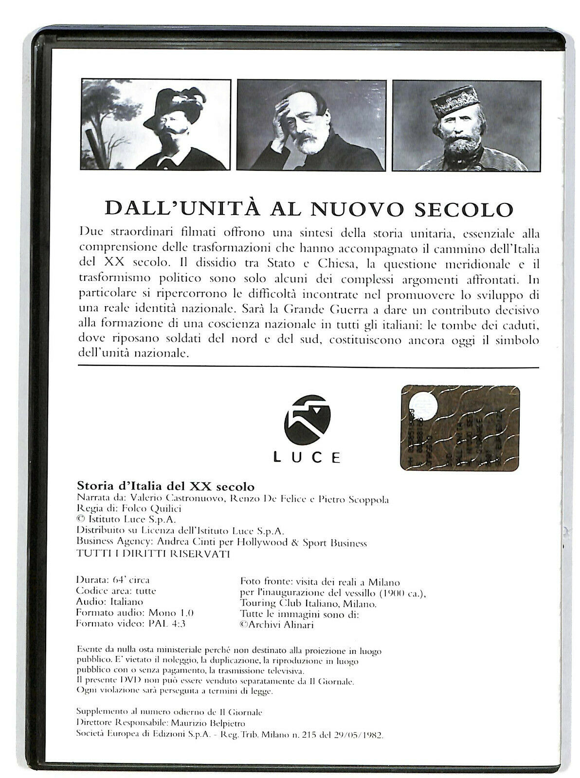 EBOND Dall'unita Al Nuovo Secolo DVD Editoriale D600751