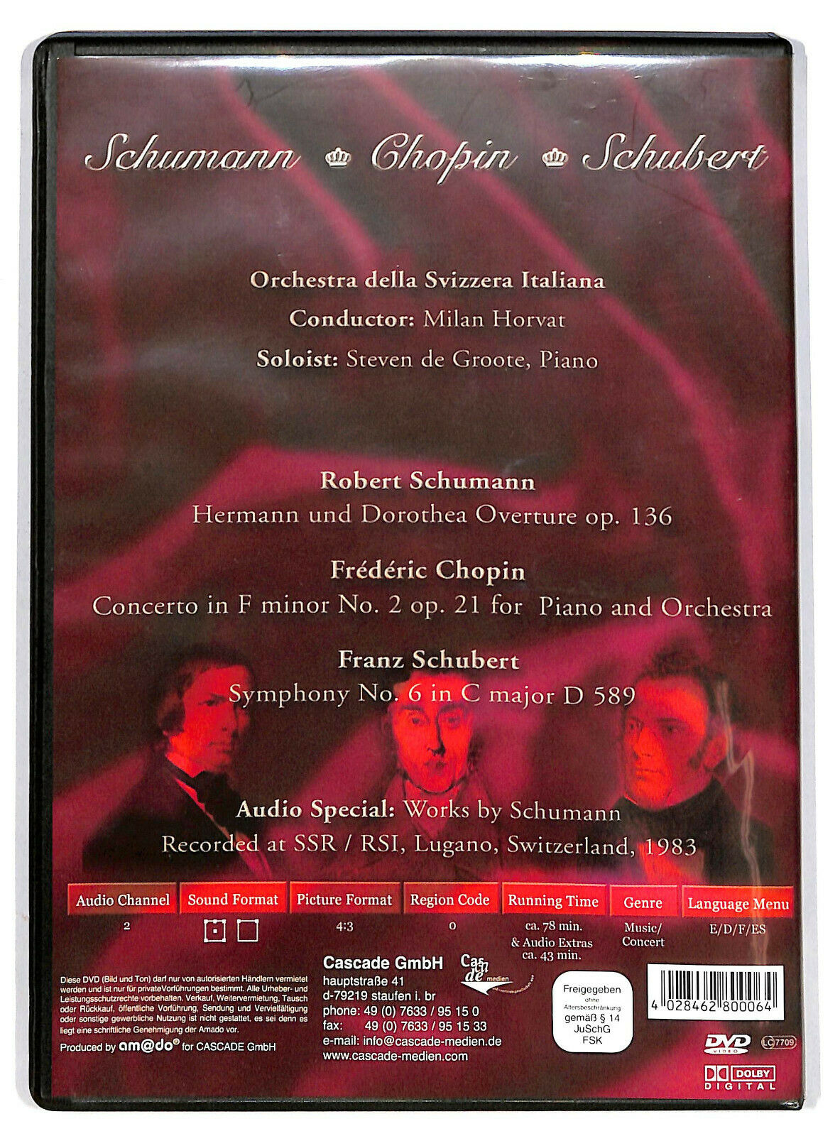 EBOND Schumann Chopin Schubert DVD D601361