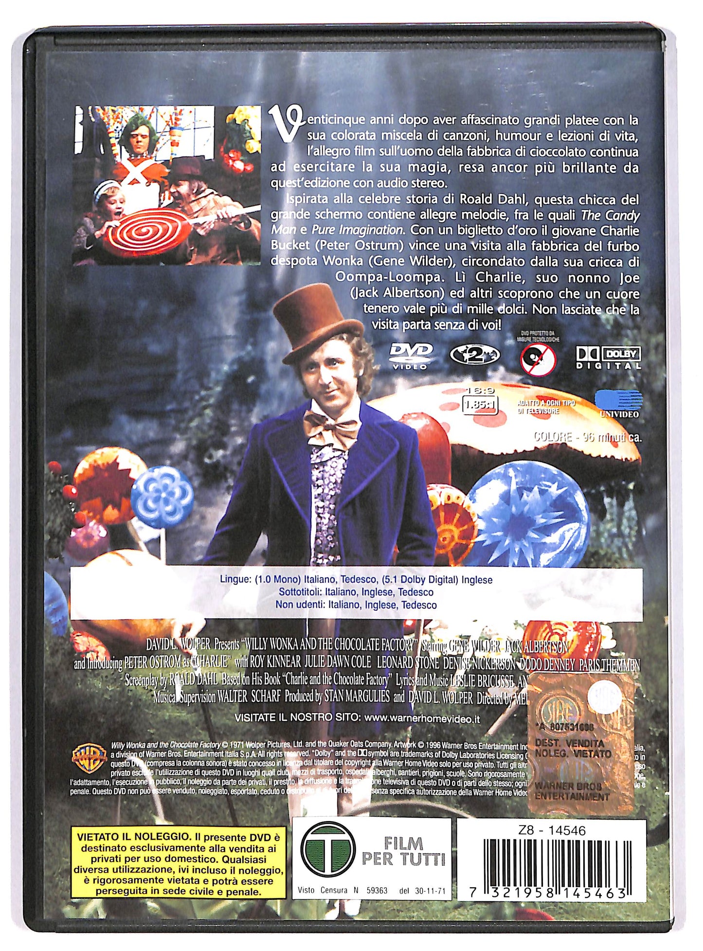 EBOND Willy Wonka e la fabbrica di cioccolato DVD D602427