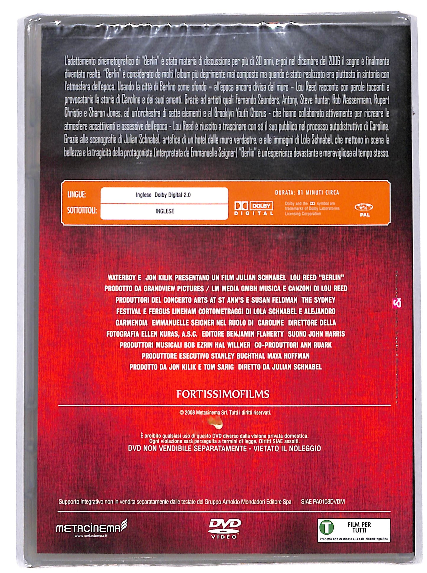 EBOND lou reed’s berlin-EDITORIALE DVD D603214