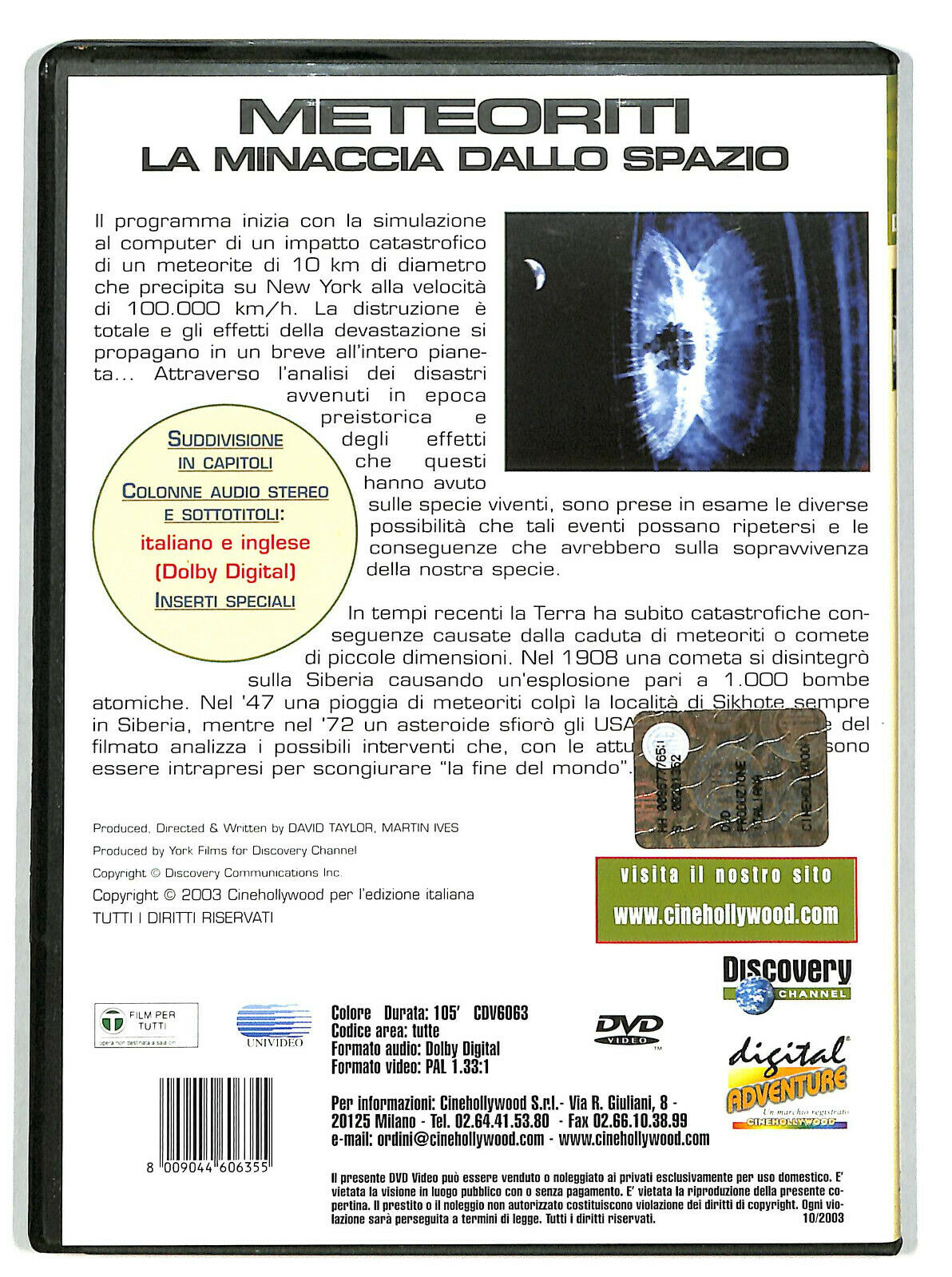 EBOND Meteoriti - La Minaccia Dallo Spazio DVD Editoriale D604752