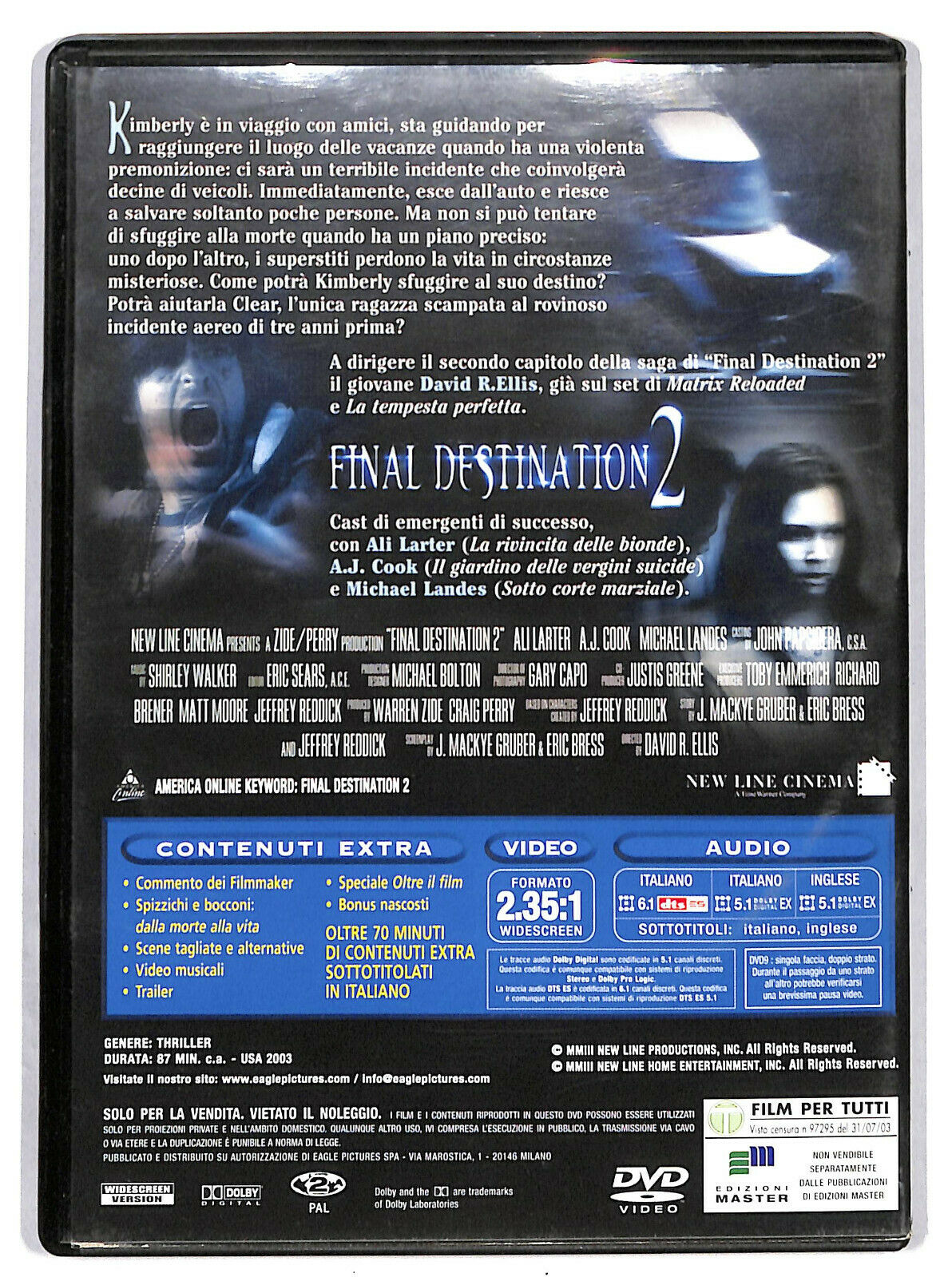EBOND Final Destination 2 DVD Editoriale D604928