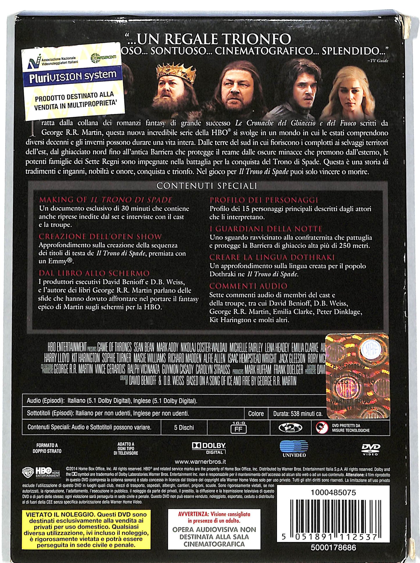 EBOND Il Trono di Spade - Stagione 01 - 5 DVD D607435