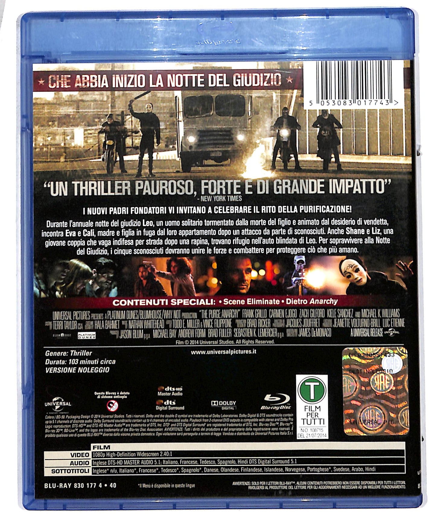 EBOND anarchia - la notte del giudizio - Noleggio BLURAY D611134