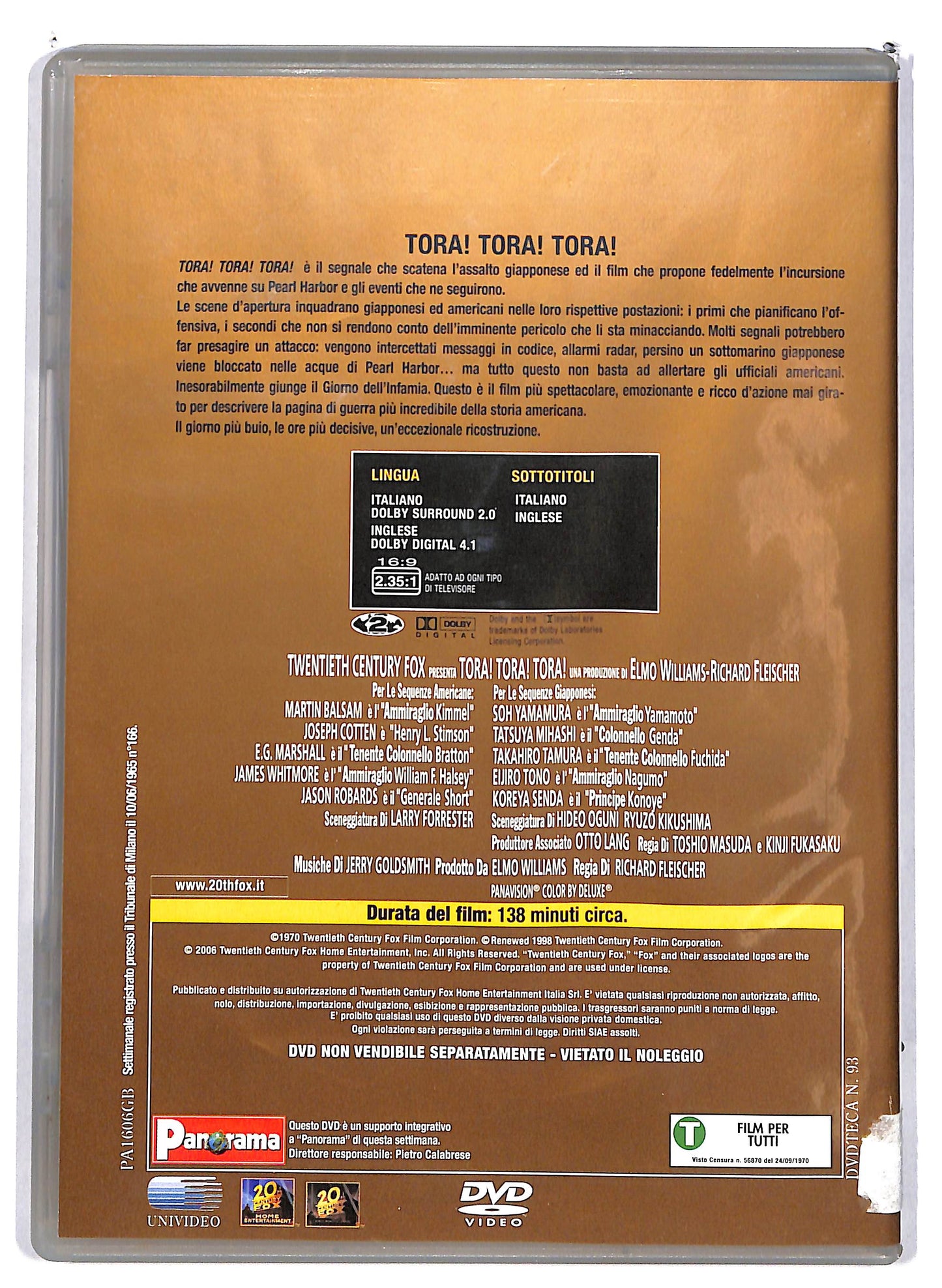 EBOND tora!tora!tora! EDITORIALE DVD D613109