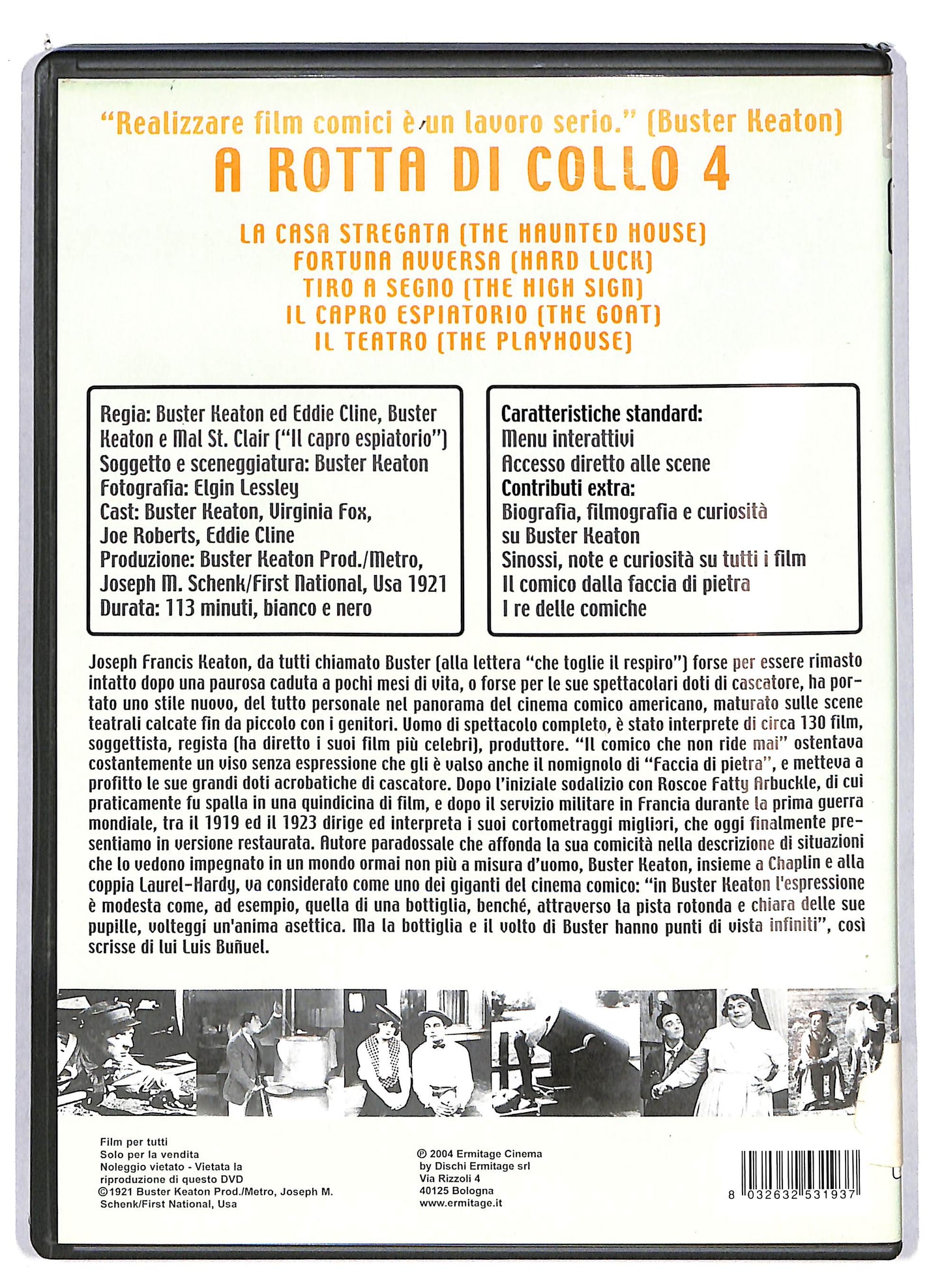 EBOND A rotta di collo Buster Keaton Vol. 4 (1921) EDITORIALE DVD D613146