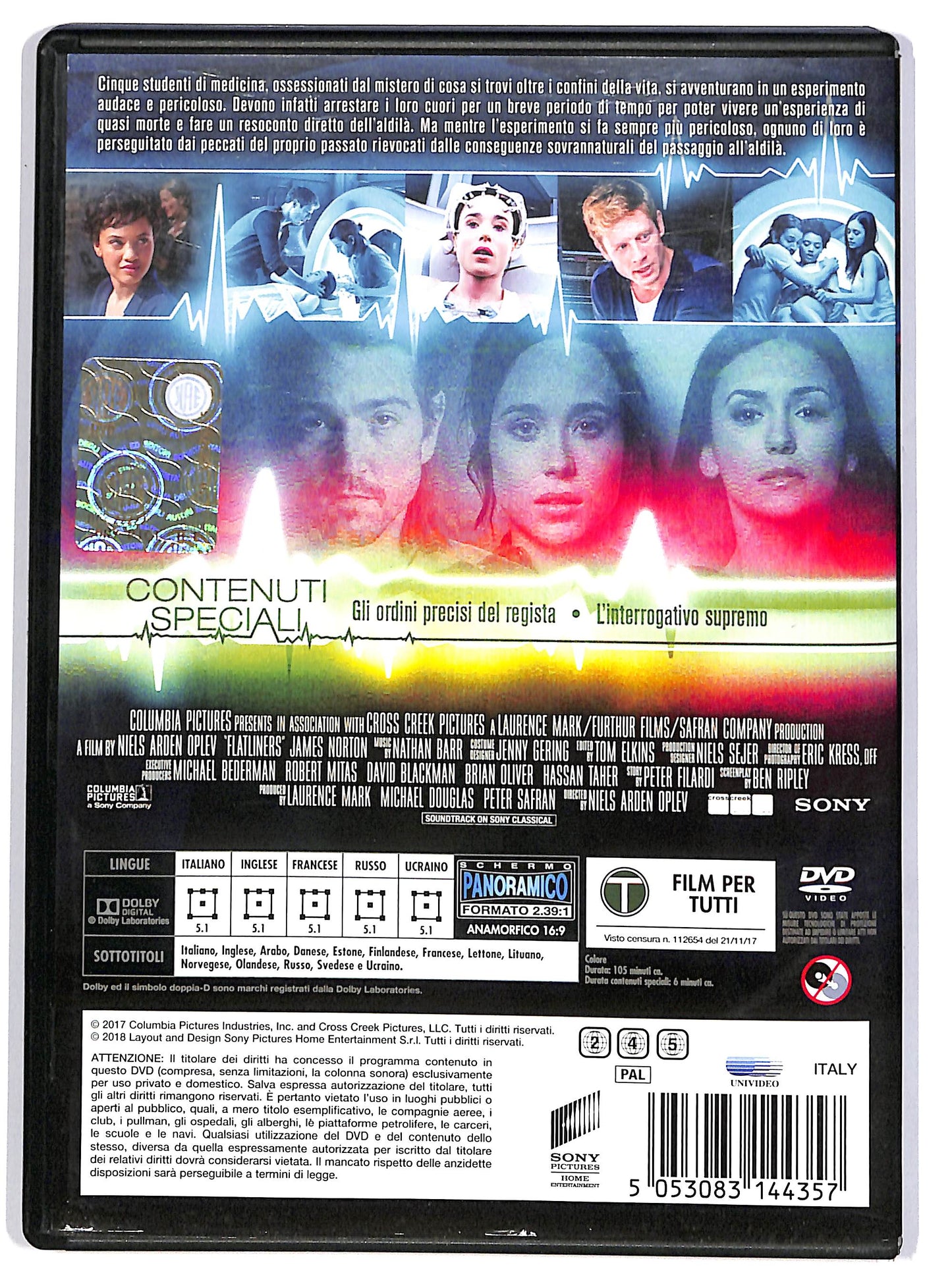 EBOND Flatliners: Linea Mortale Noleggio DVD D613942