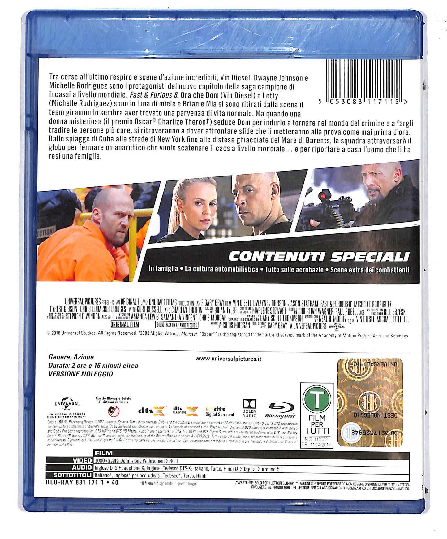 EBOND Fast & Furious 8 Noleggio BLURAY D620671