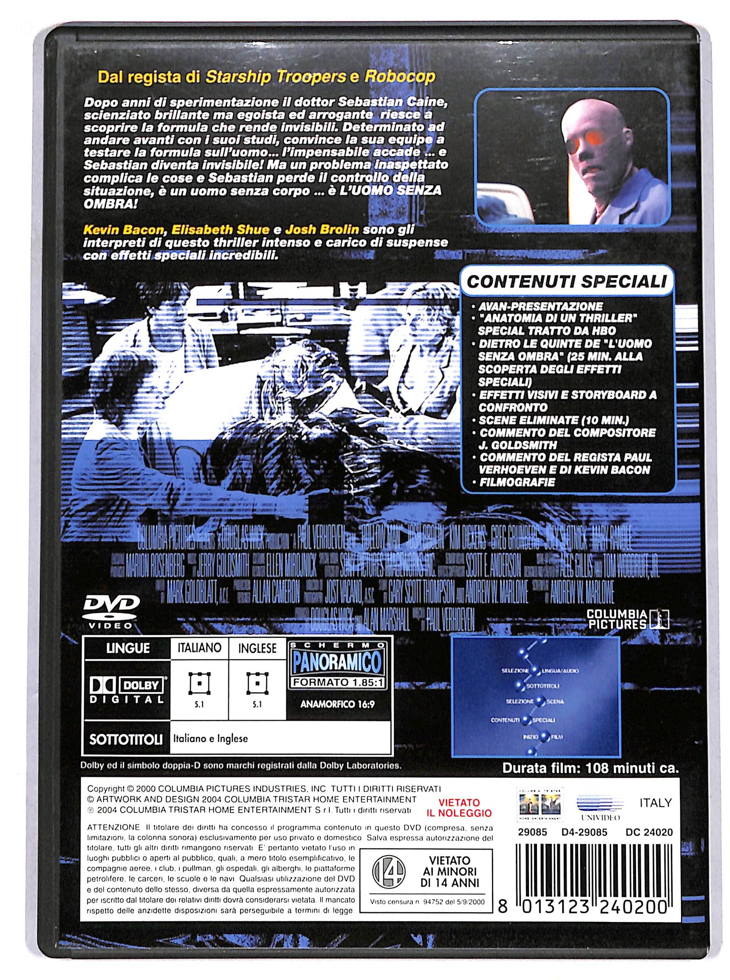 EBOND l'uomo senza ombra DVD D624216