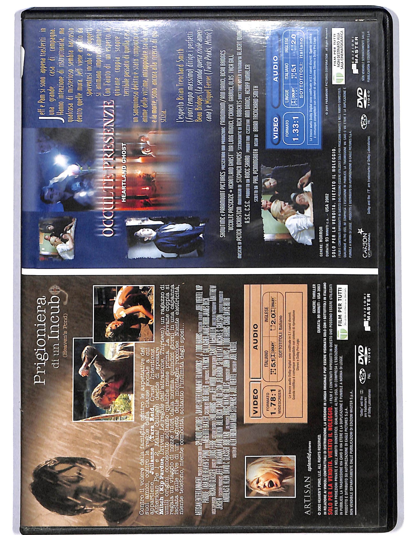 EBOND occulte presenze + prigioniera di un incubo (2FILM) EDITORIALE DVD D624955