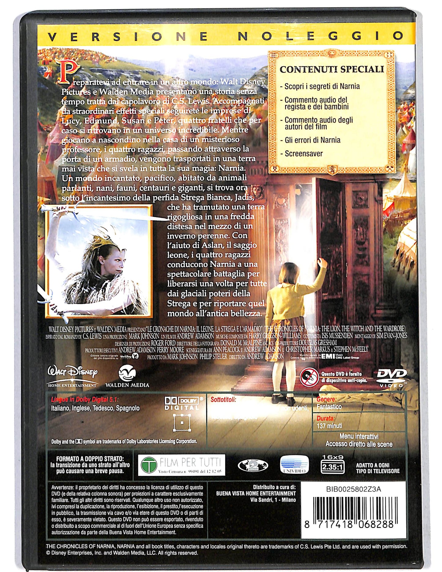 EBOND Le Cronache di Narnia-Il leone,la strega e l'armadio NOLEGGIO DVD D625705