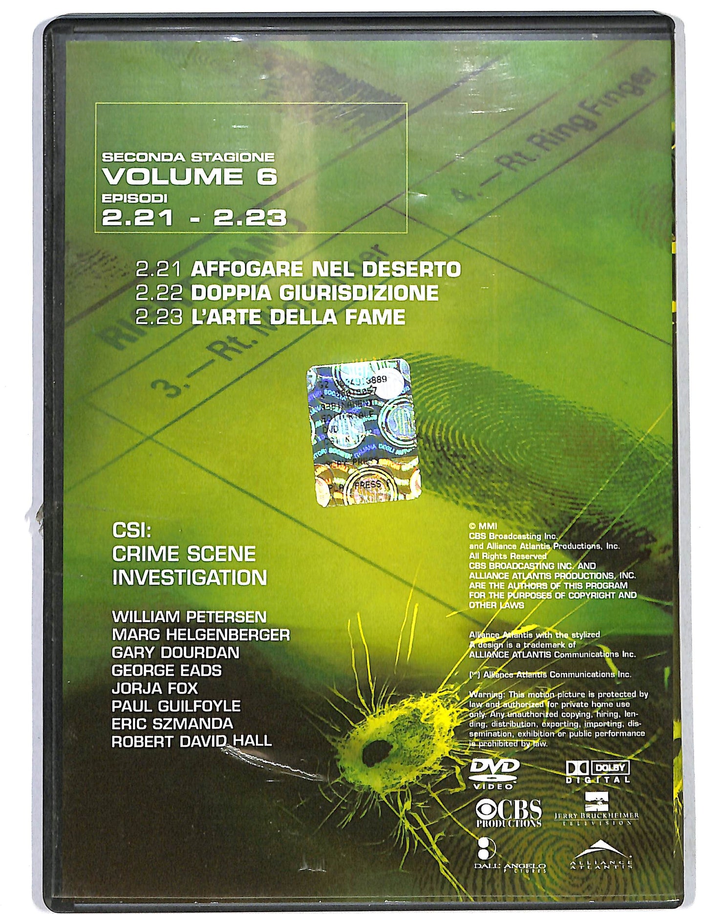 EBOND CSI crime scene investigation seconda stag. vol 6 EDITORIALE DVD D625716