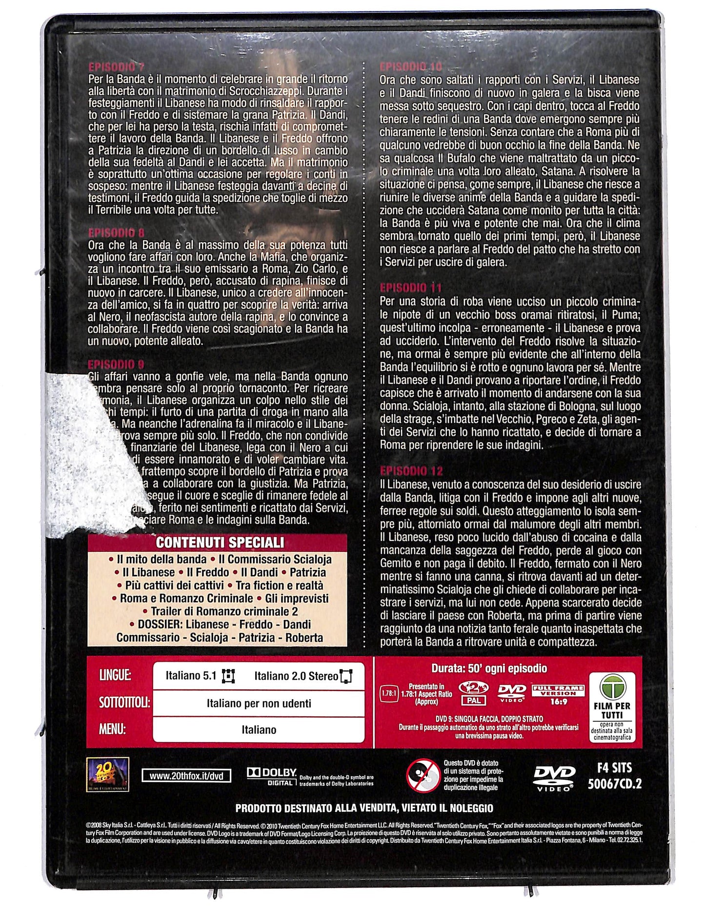EBOND Romanzo criminale stagione 1 disco 3 e 4 EDITORIALE DVD D626004