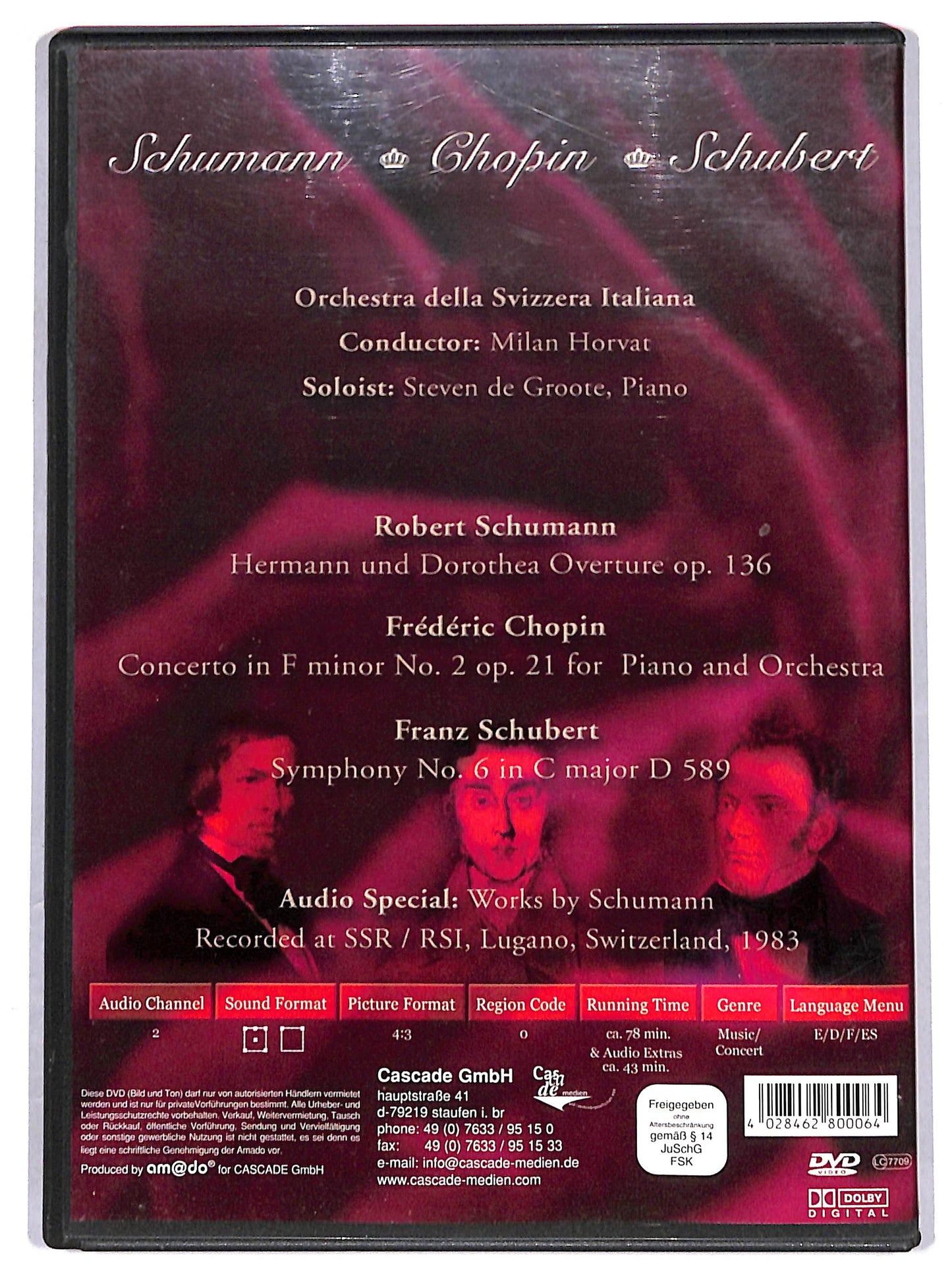 EBOND Horvat - Schumann Chopin Schubert DVD D626548