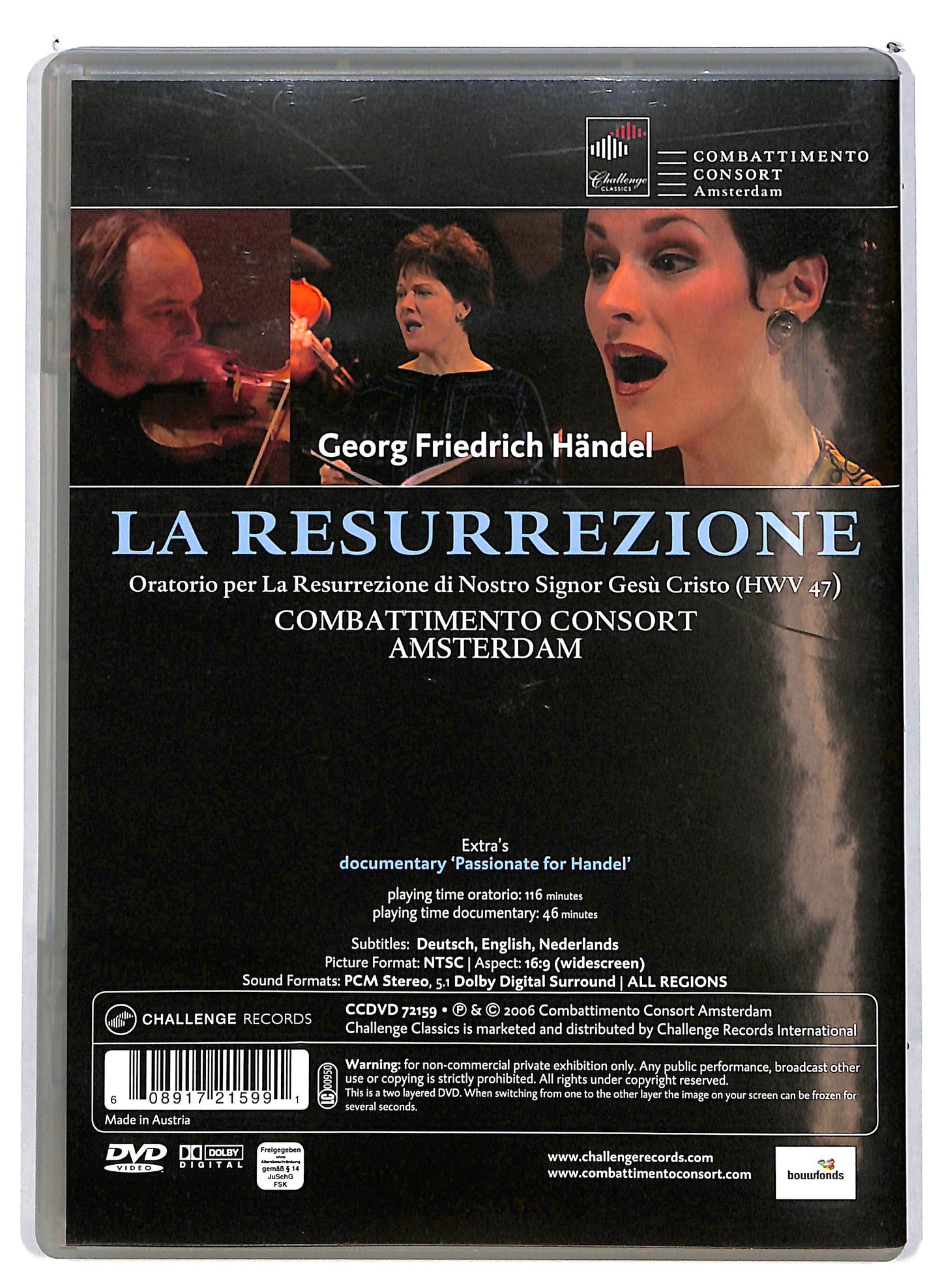 EBOND Georg Friedrich Handel - La Resurrezione DVD D626604
