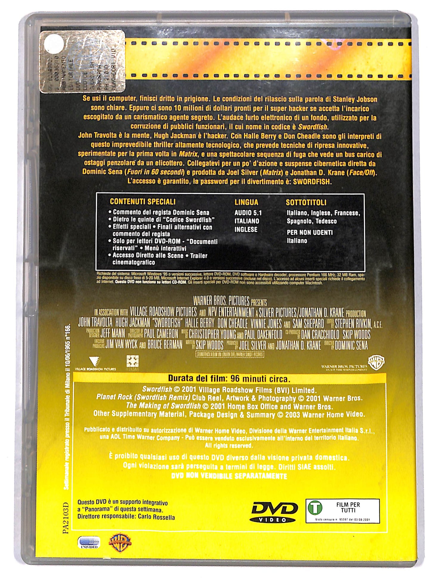 EBOND Codice: Swordfish - EDITORIALE DVD D627216