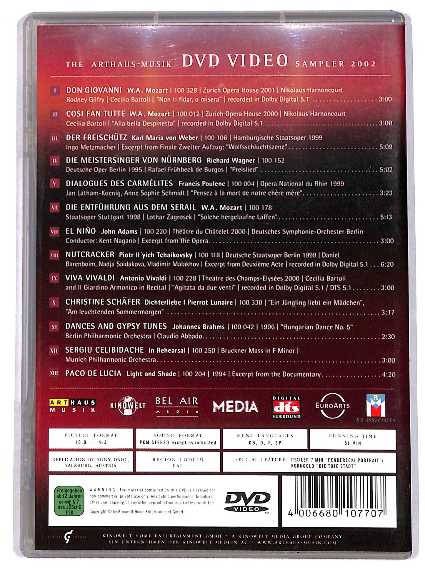 EBOND The Arthaus musik dvd video sampler 2002 DVD D628145