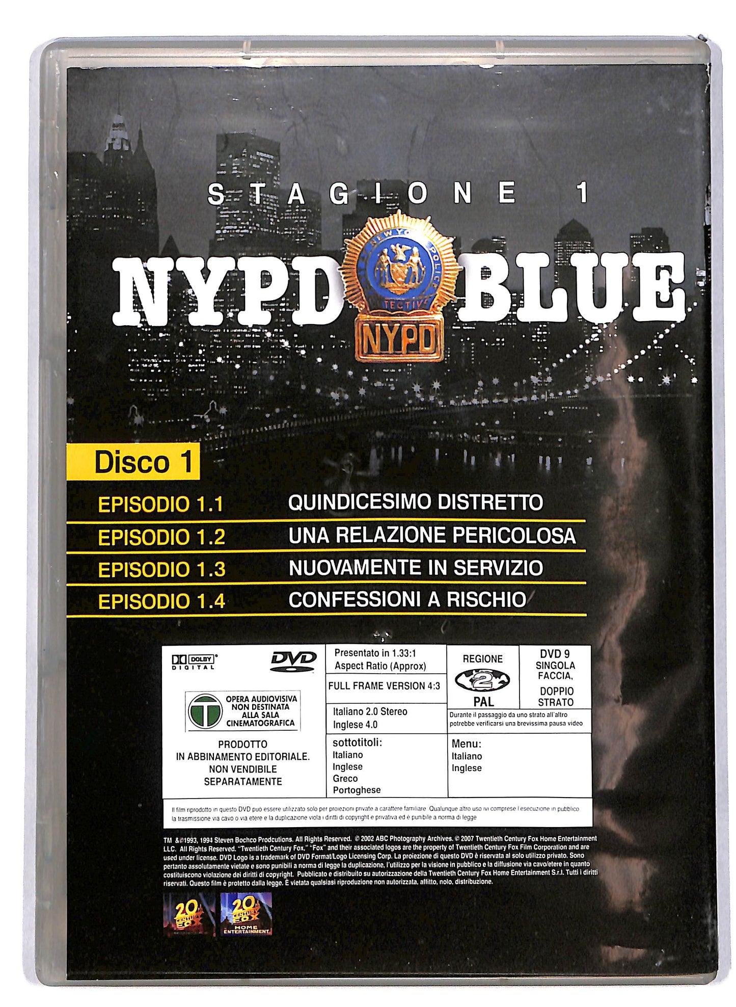 EBOND NYPD Blue stagione 1 disco 1 EDITORIALE DVD D628205