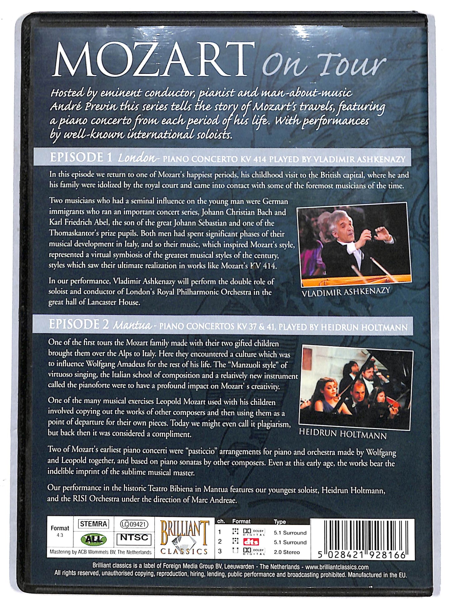 EBOND Mozart On Tour - Piano Concertos - London & Mantua DVD D628419