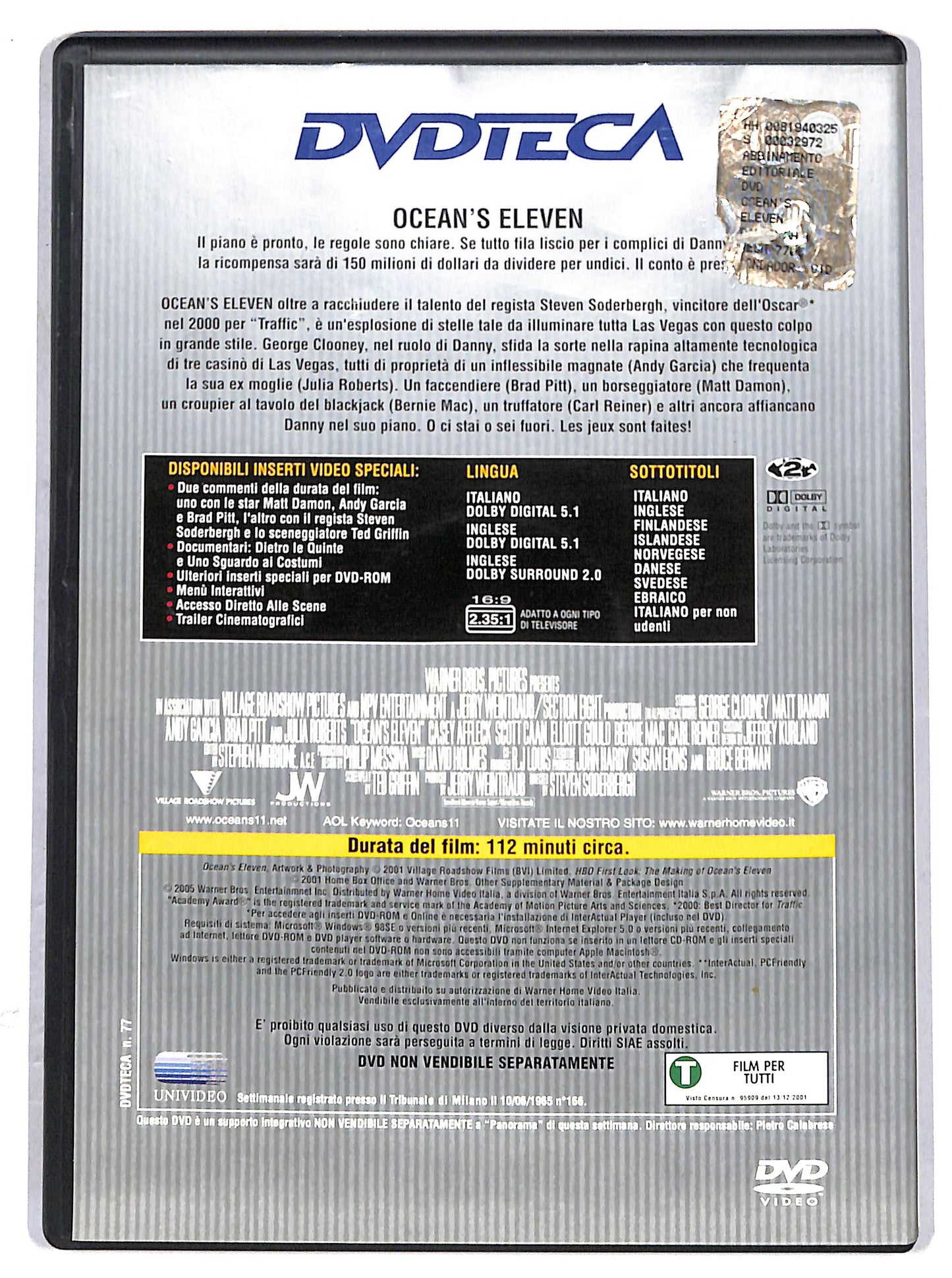 EBOND Ocean's Eleven - Fate il vostro gioco EDITORIALE DVD D629658