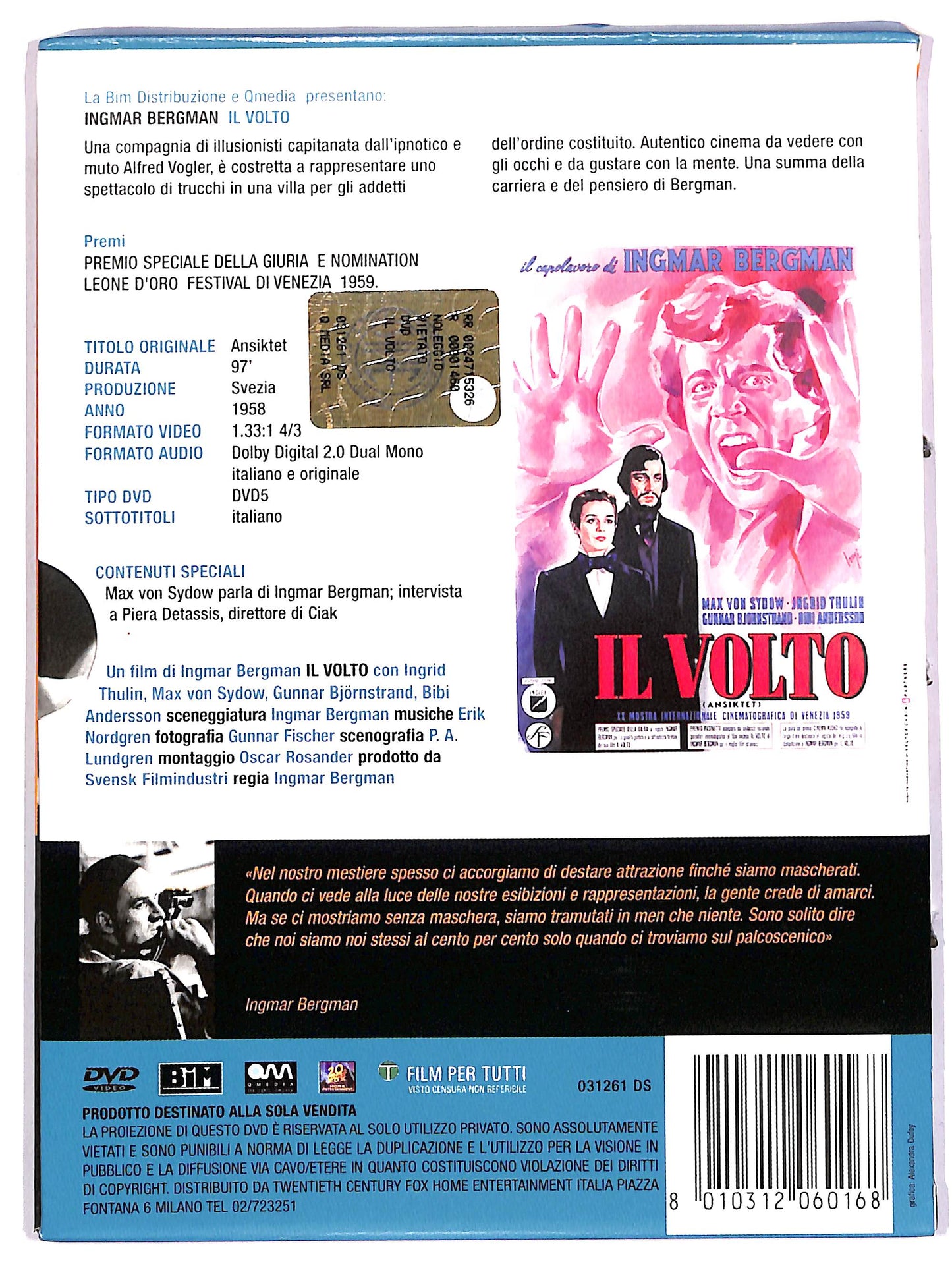 EBOND Il volto DIGIPACK DVD D631654