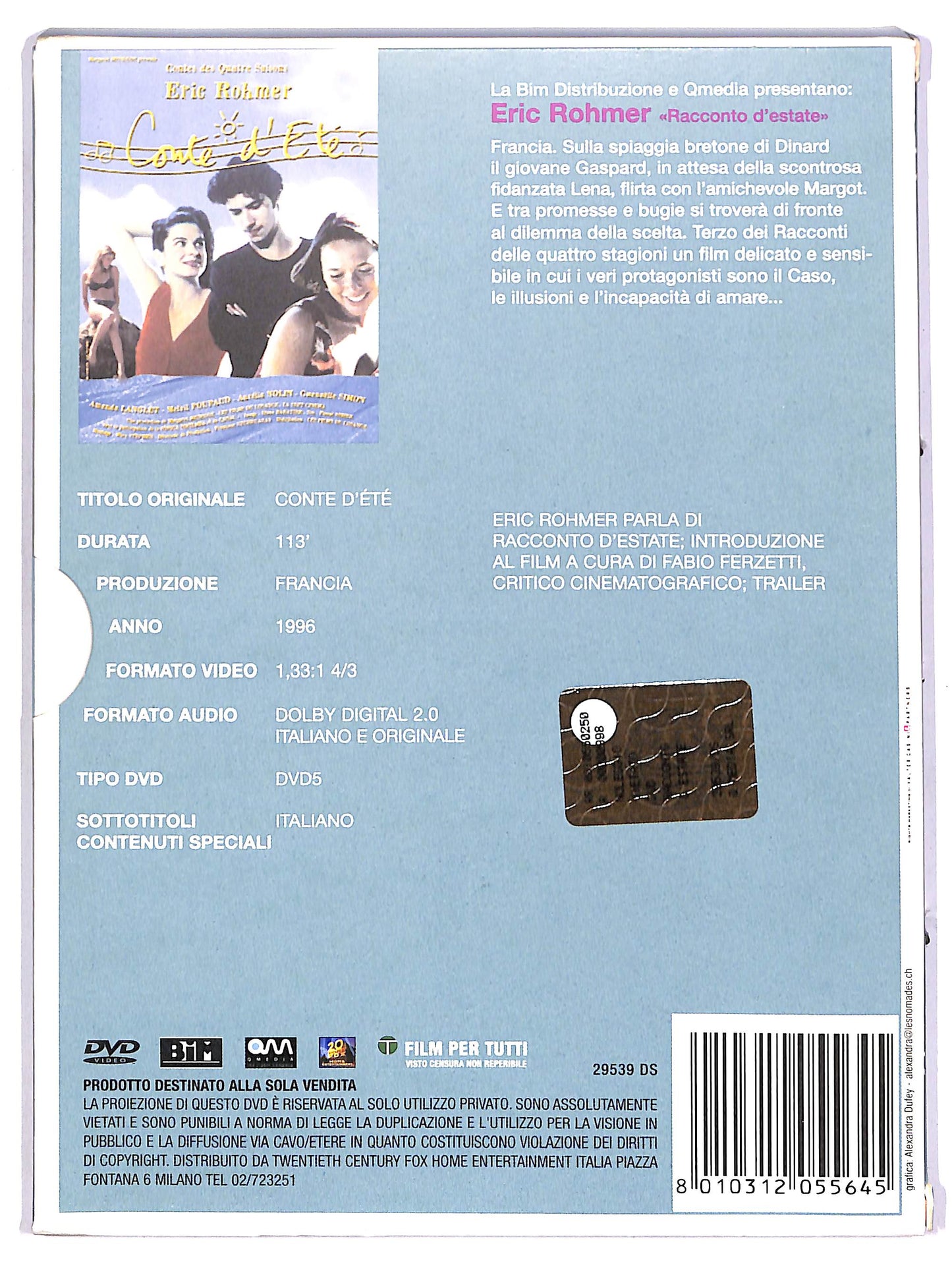 EBOND Racconto d'estate DIGIPACK DVD D631660