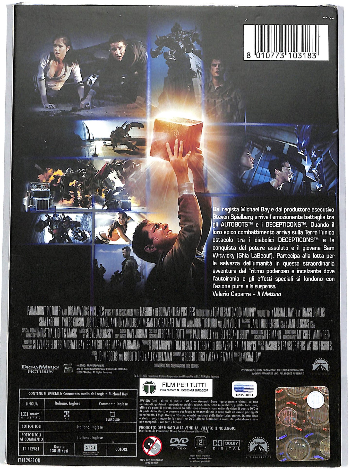 EBOND Transformers (film) DVD D635033
