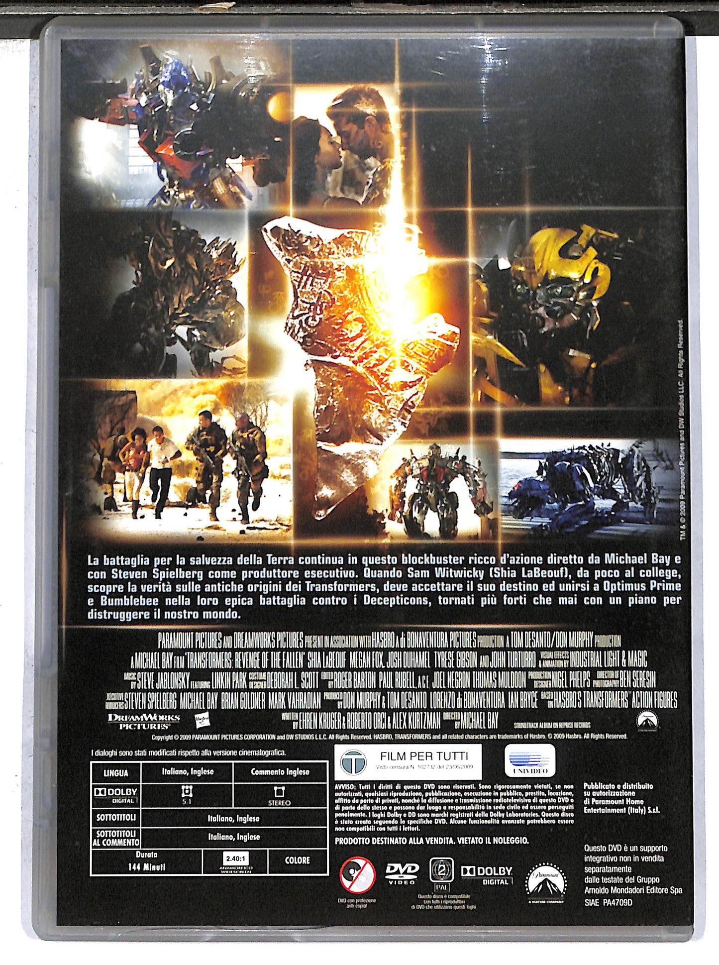 EBOND Transformers - La vendetta del caduto EDITORIALE DVD D636264