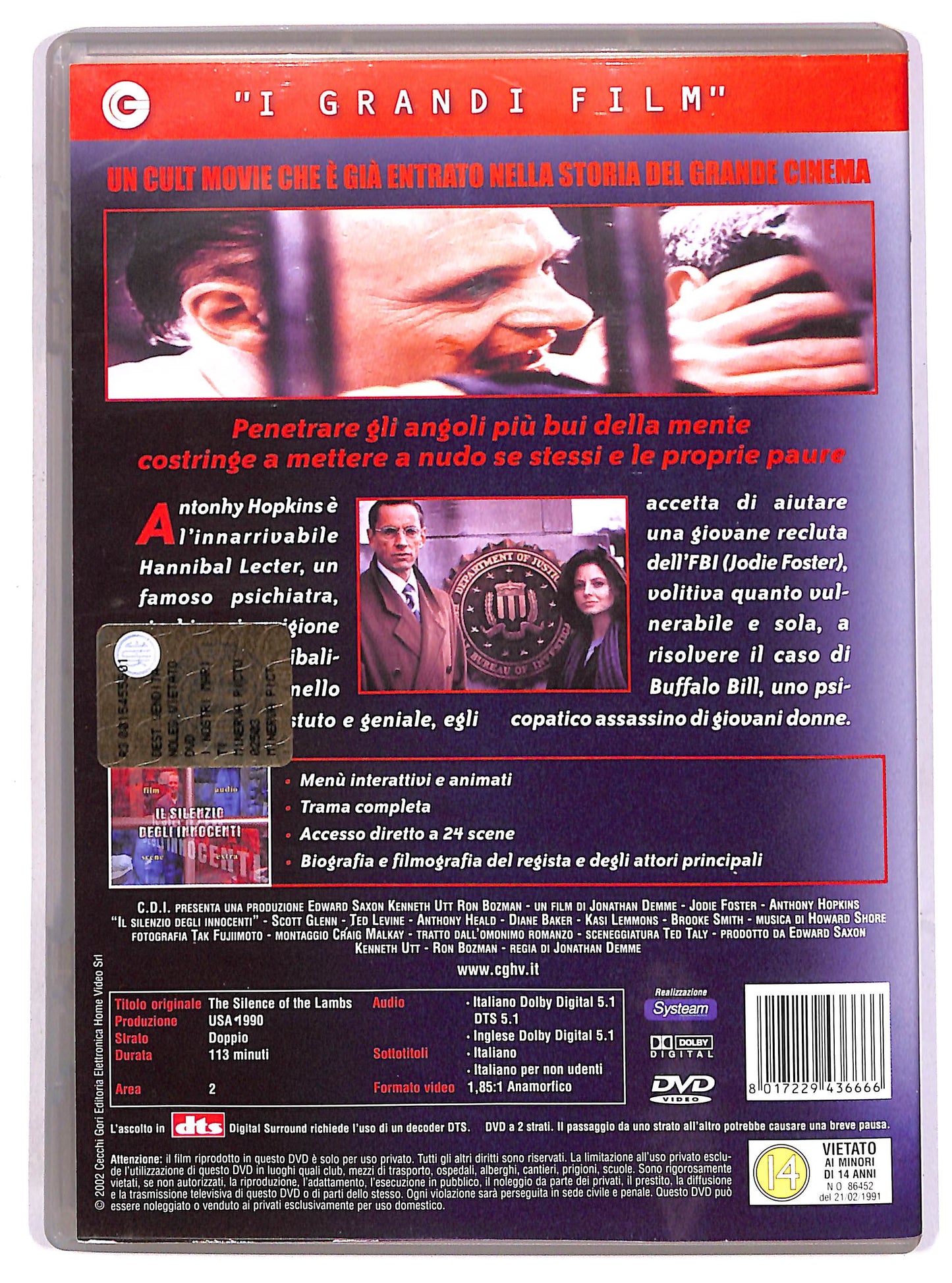 EBOND Il silenzio degli innocenti DVD D636602