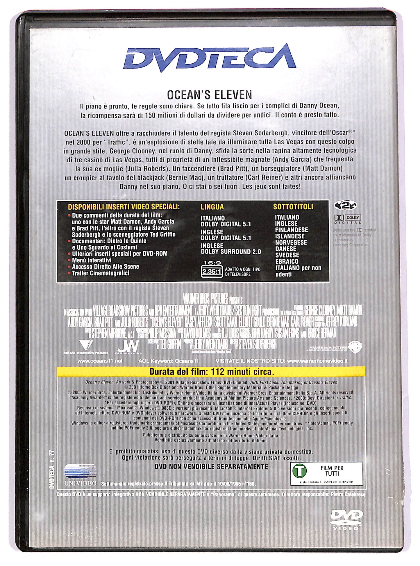 EBOND Ocean's Eleven - Fate il vostro gioco EDITORIALE DVD D636702