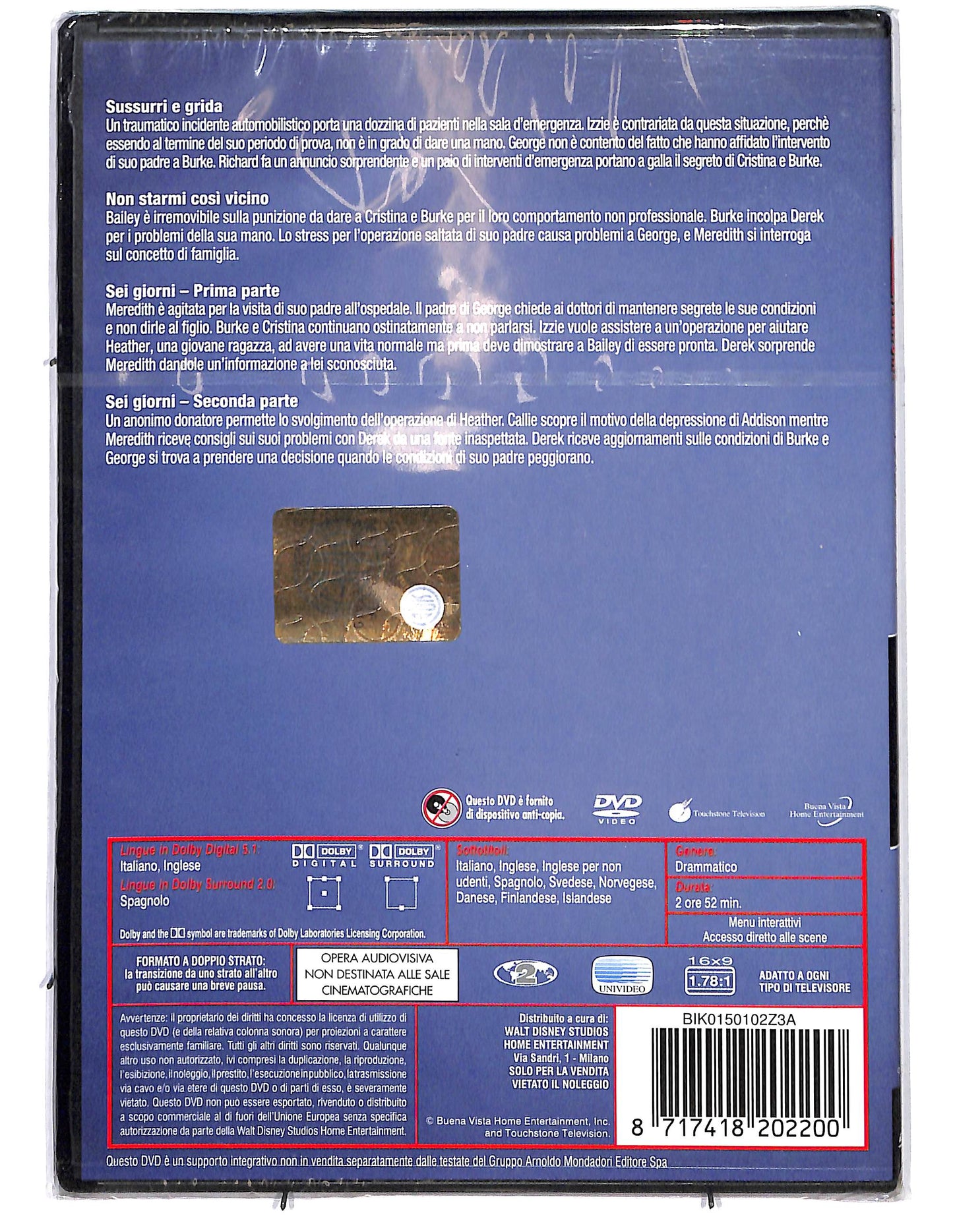 EBOND Grey's Anatomy Terza serie Disco 3 Ep.9-12 DVD D637660