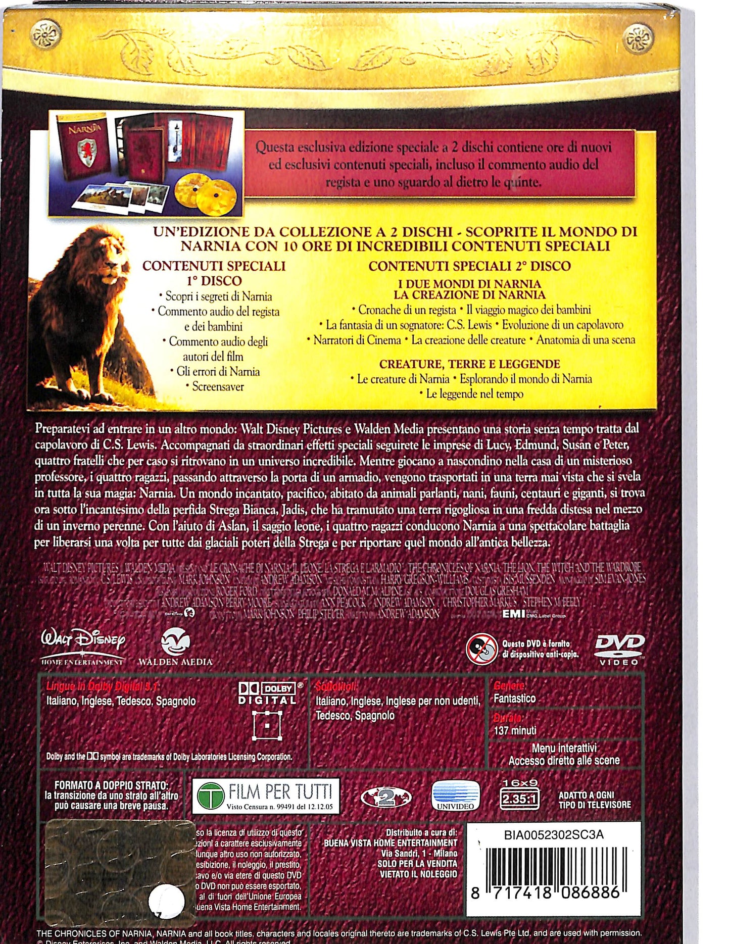 EBOND Le cronache di Narnia Il leone,La strega e l'armadio Slipcase DVD D637668