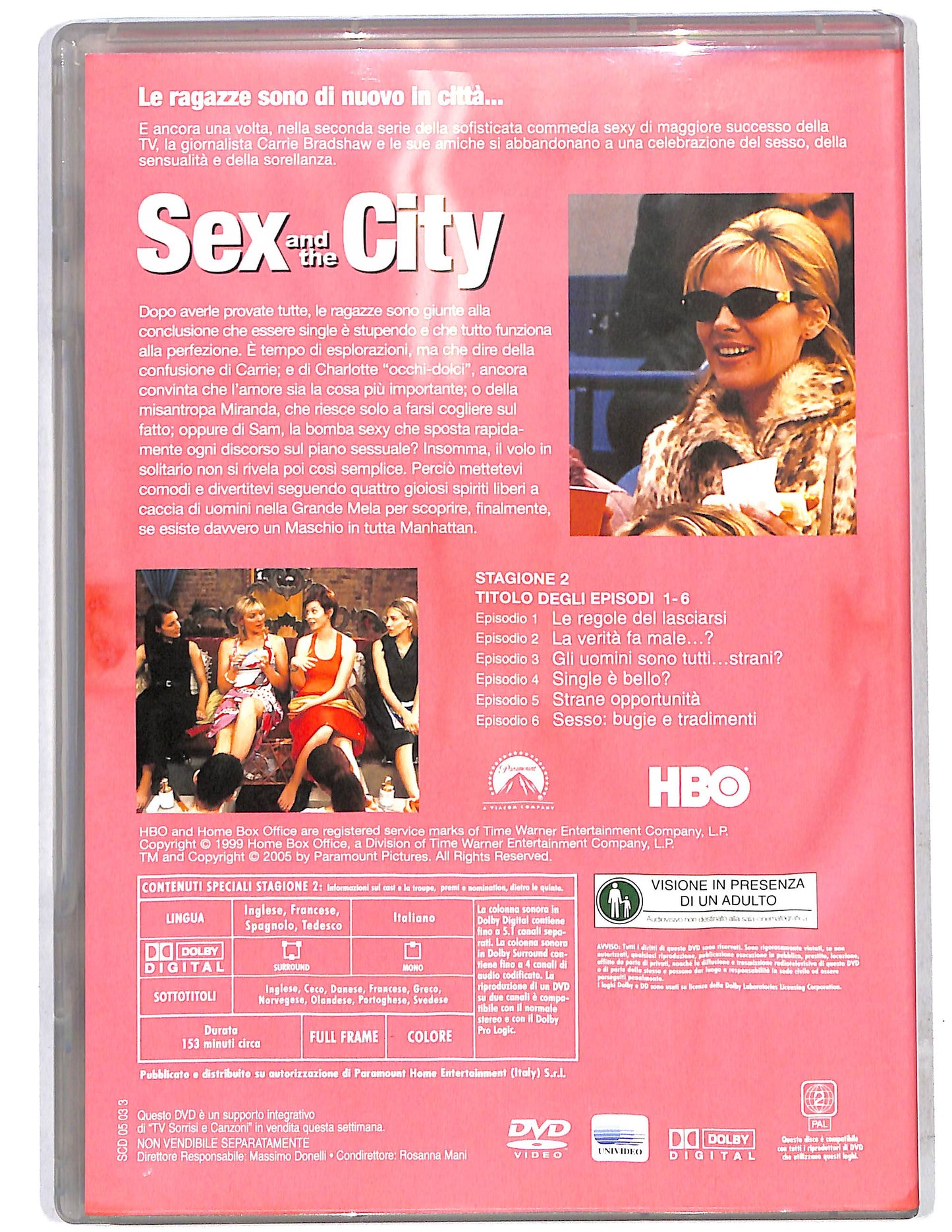 EBOND Sex and the city Stagione 2 Ep. 1 - 6 EDITORIALE DVD D637847