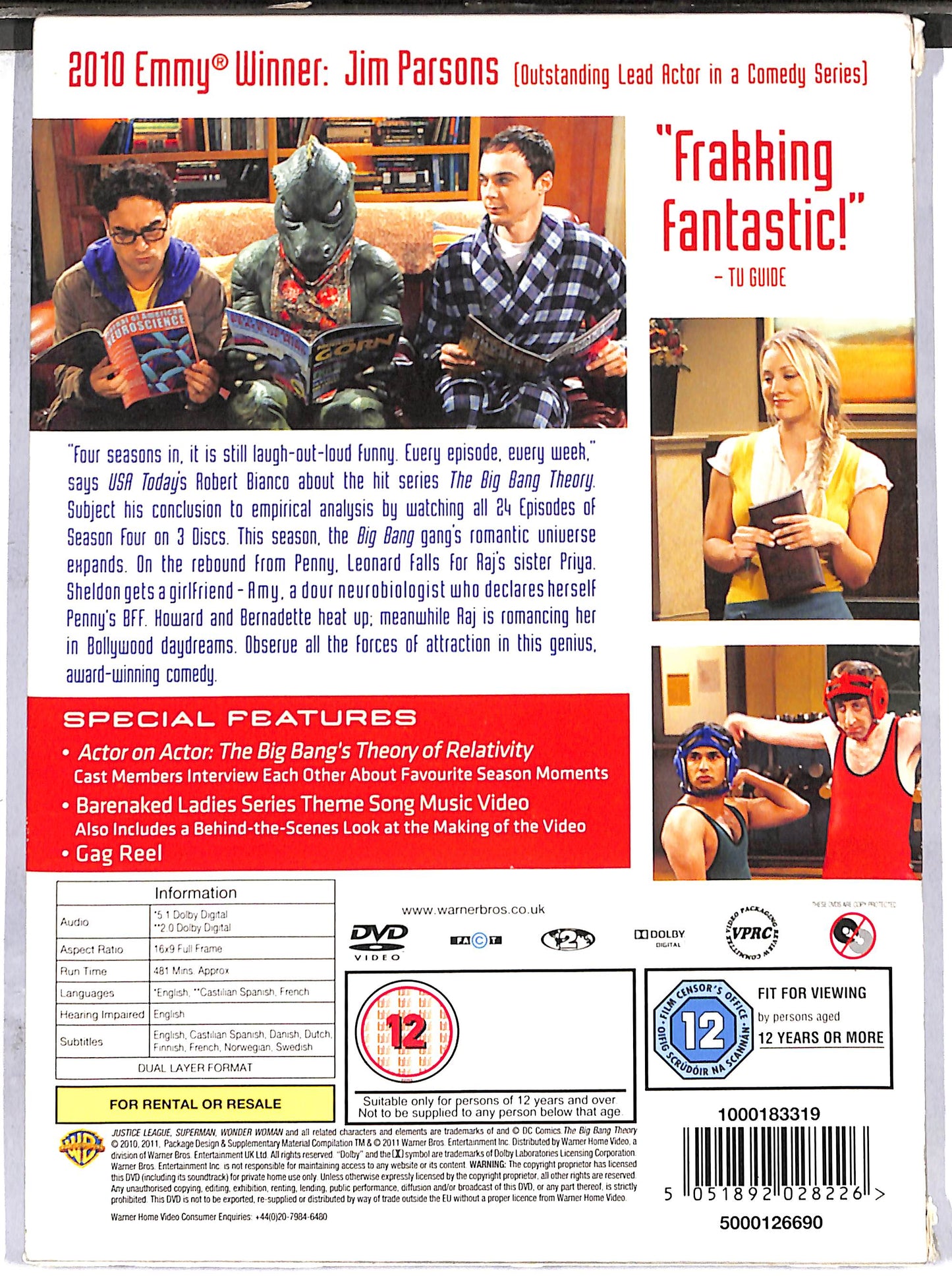 EBOND the big bang theory season 4 complete UK Edition DVD D638426