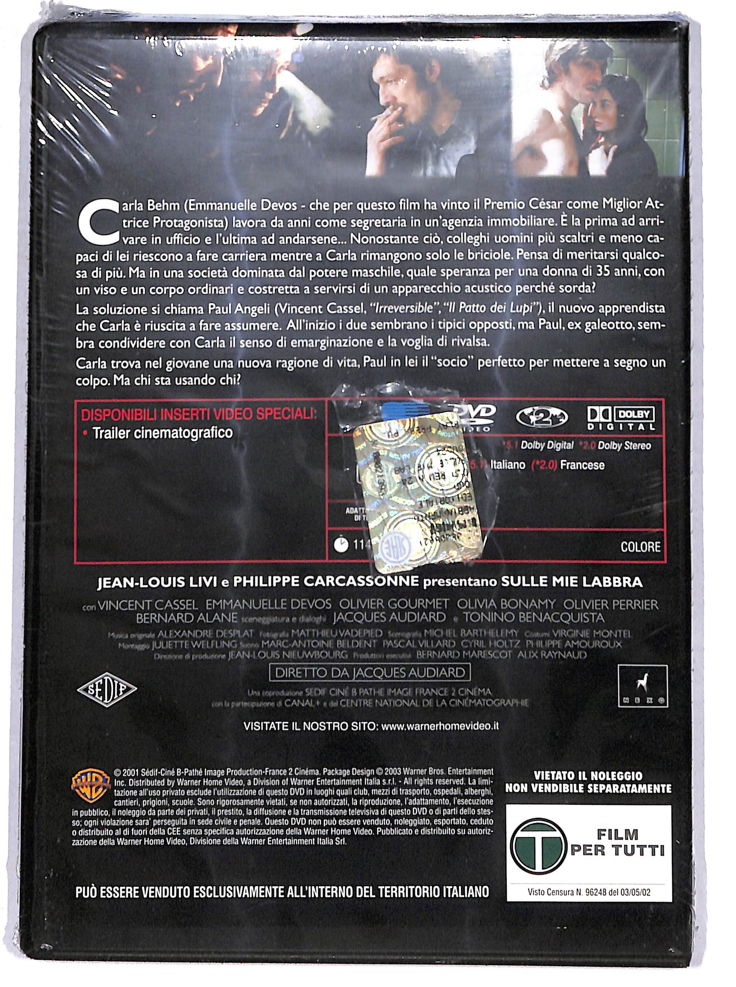 EBOND Sulle mie labbra EDITORIALE DVD D642259