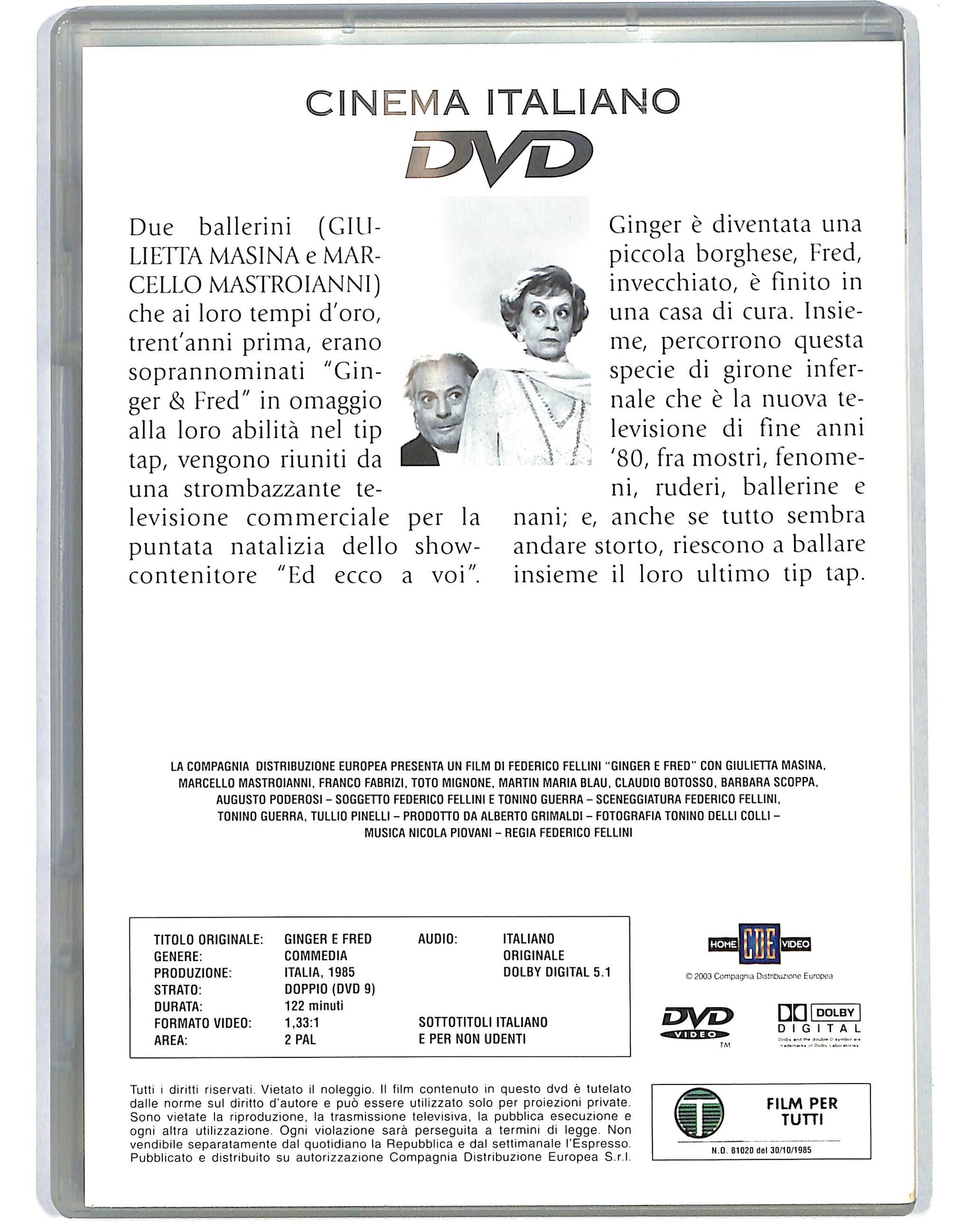 EBOND Ginger e Fred vol 3 EDITORIALE DVD D644333