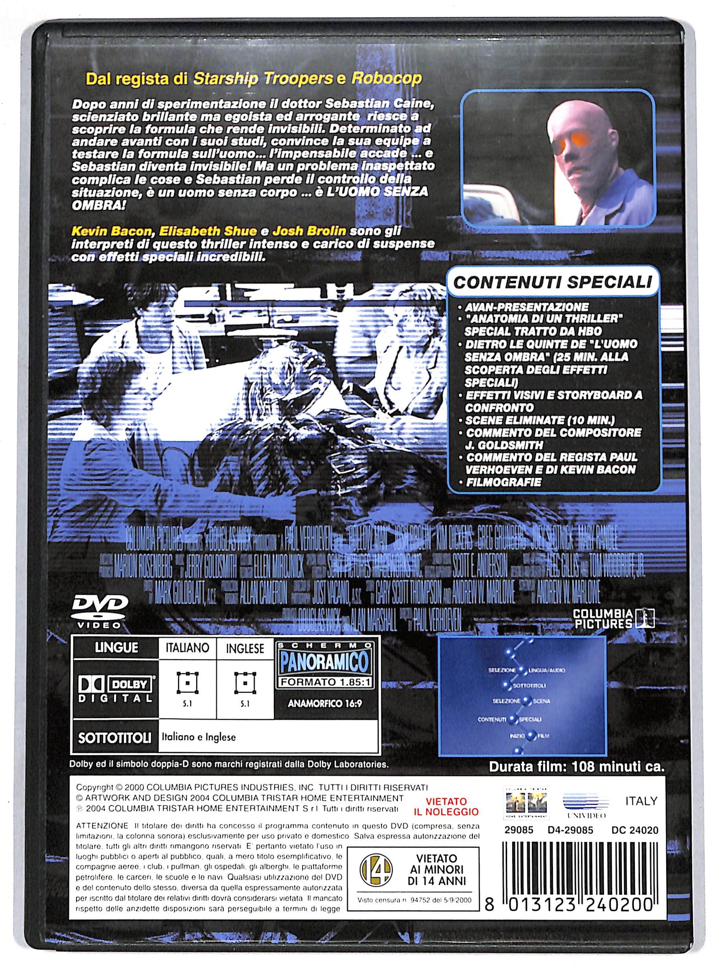 EBOND l'uomo senza ombra DVD D644936