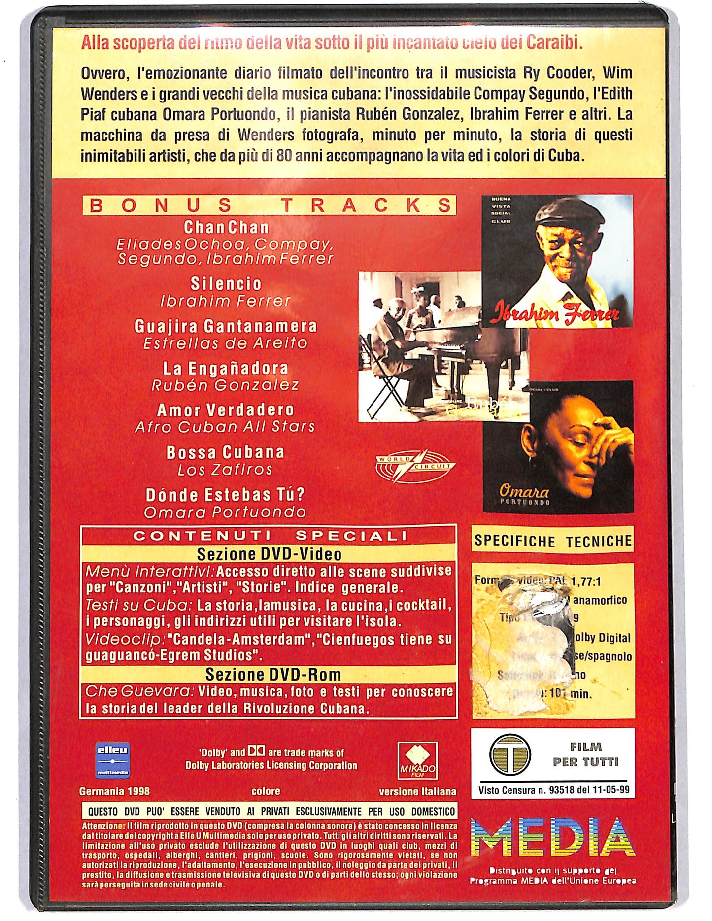EBOND Buena Vista Social Club (COLLECTORS' EDITION) EDITORIALE DVD D646430