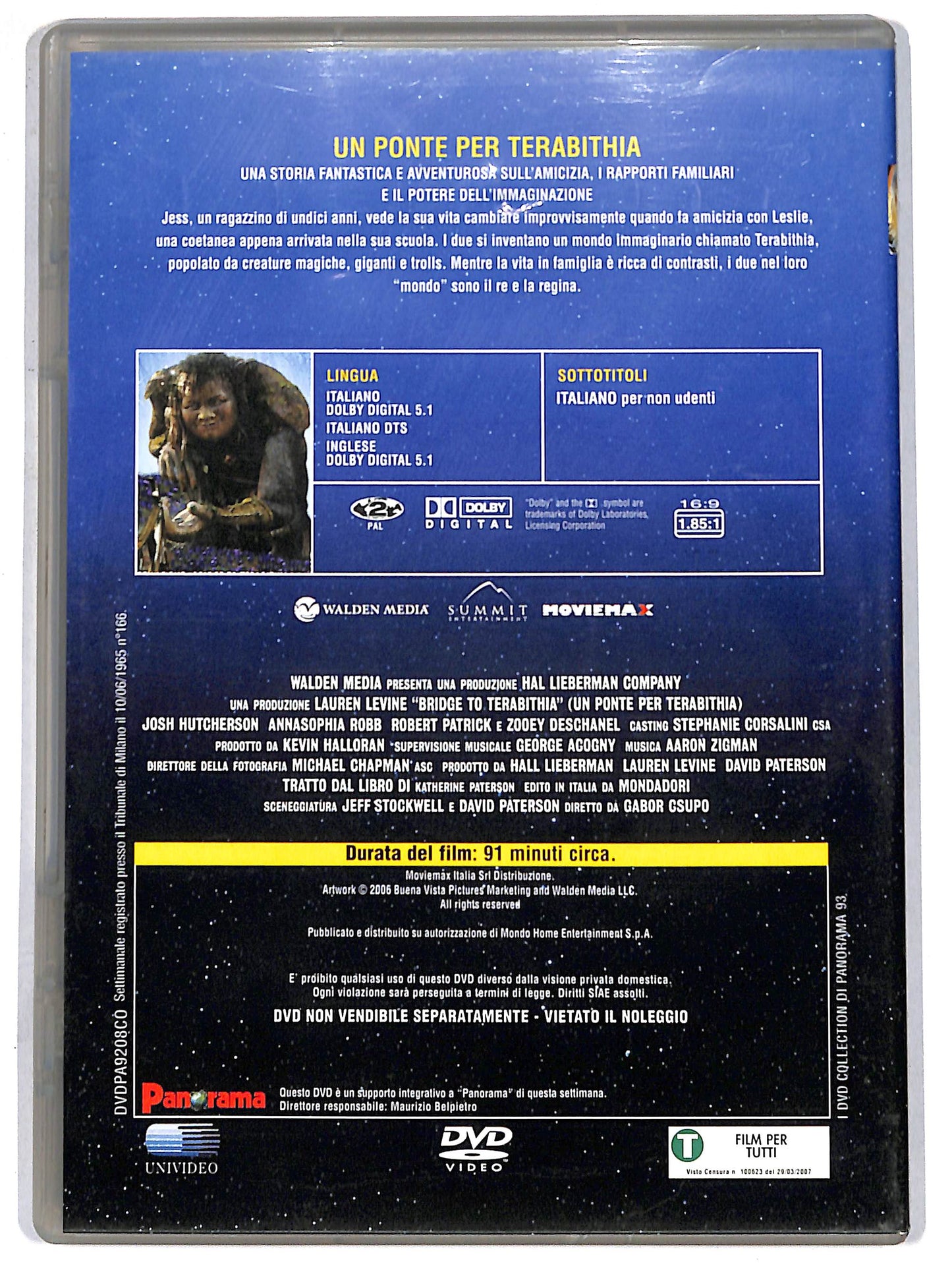 EBOND Un ponte per Terabithia EDITORIALE DVD D646810
