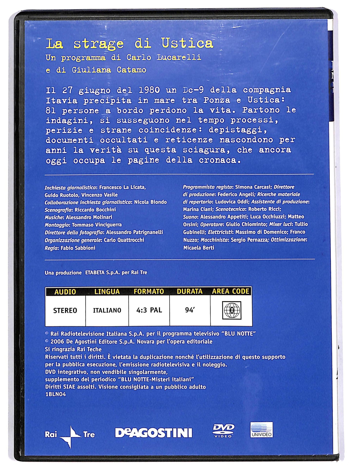 EBOND Blu Notte Vol.4 - La strage di Ustica EDITORIALE DVD D647830