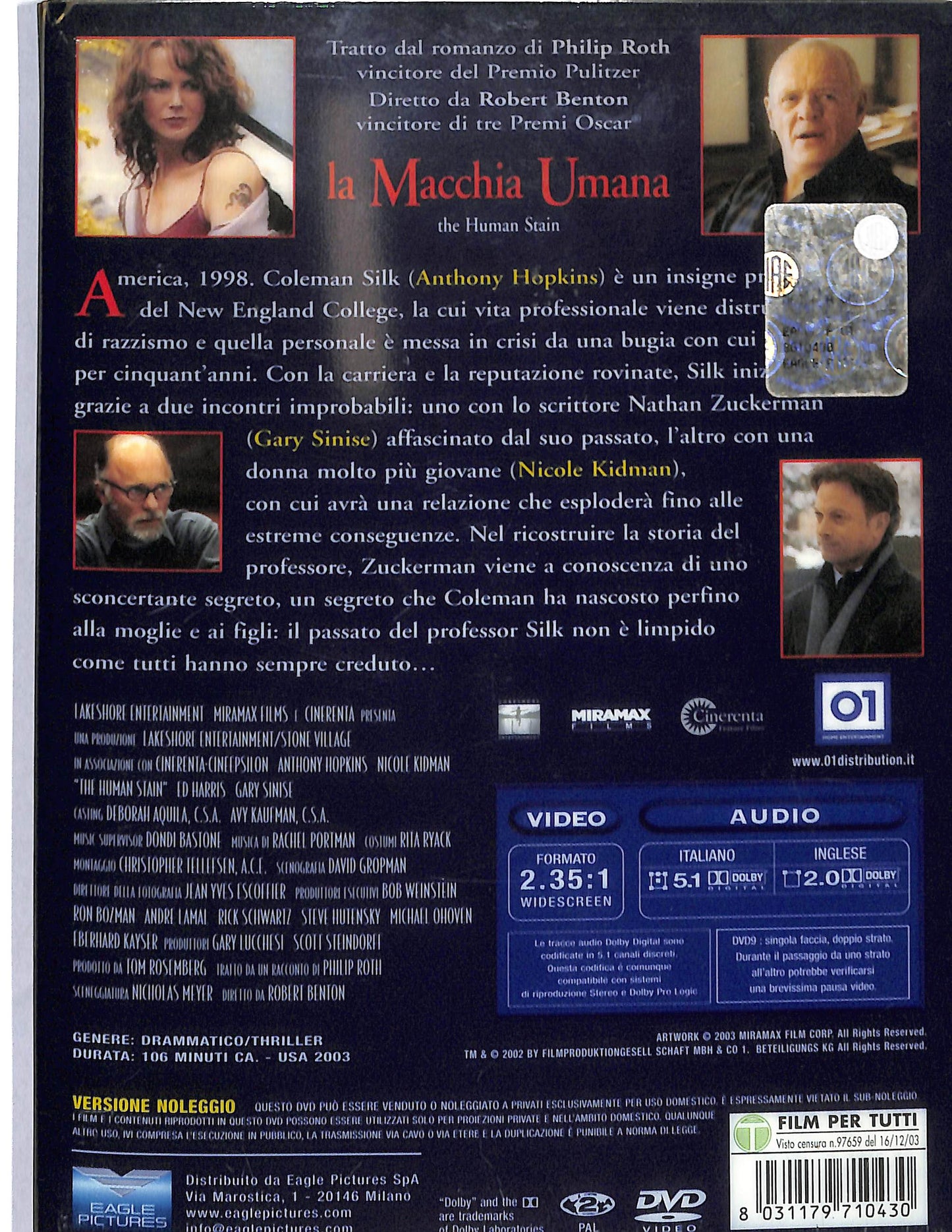 EBOND La macchia umana DVD D647952