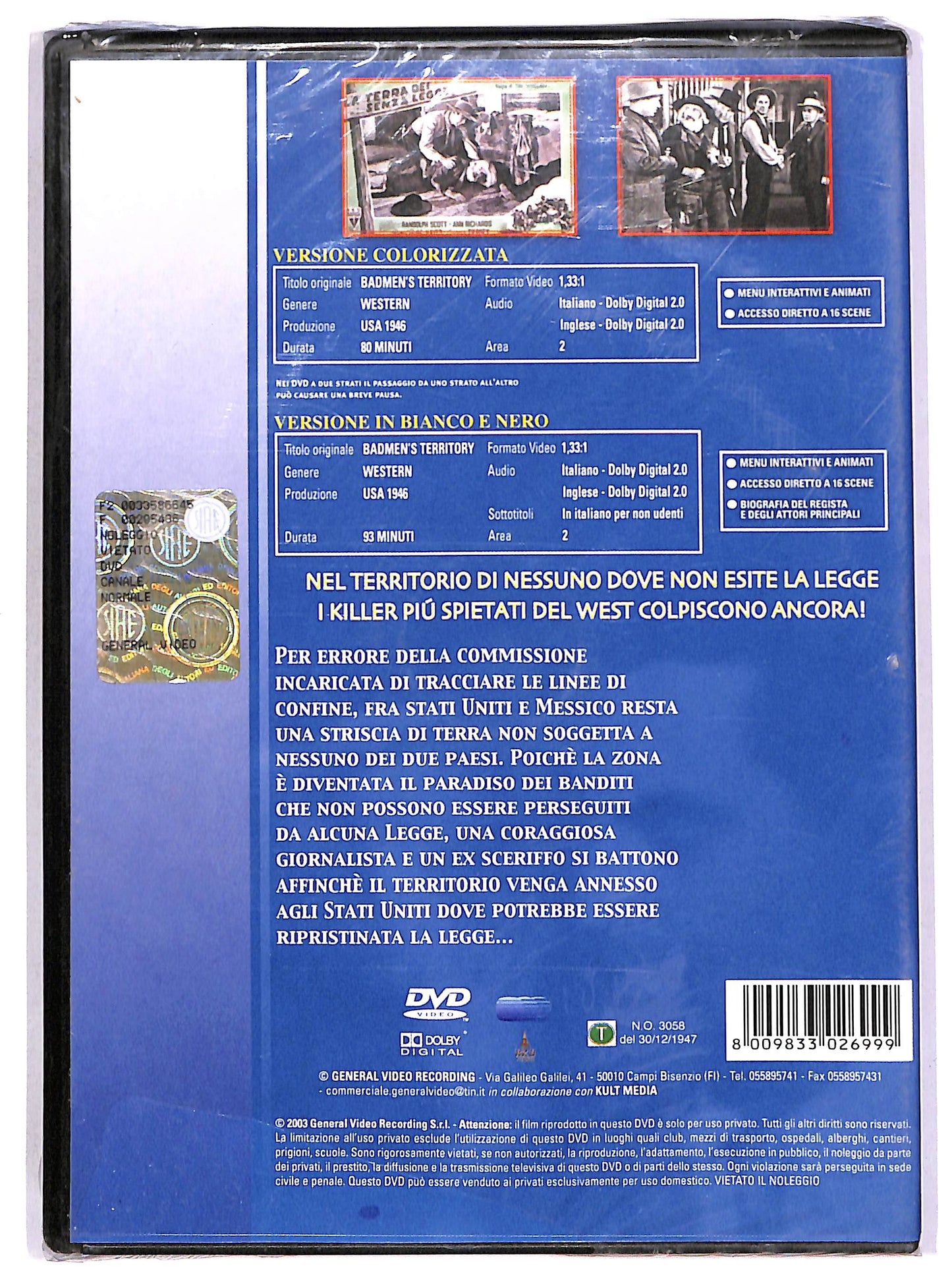 EBOND La terra dei senza legge EDIZIONE SPECIALE DVD D648540