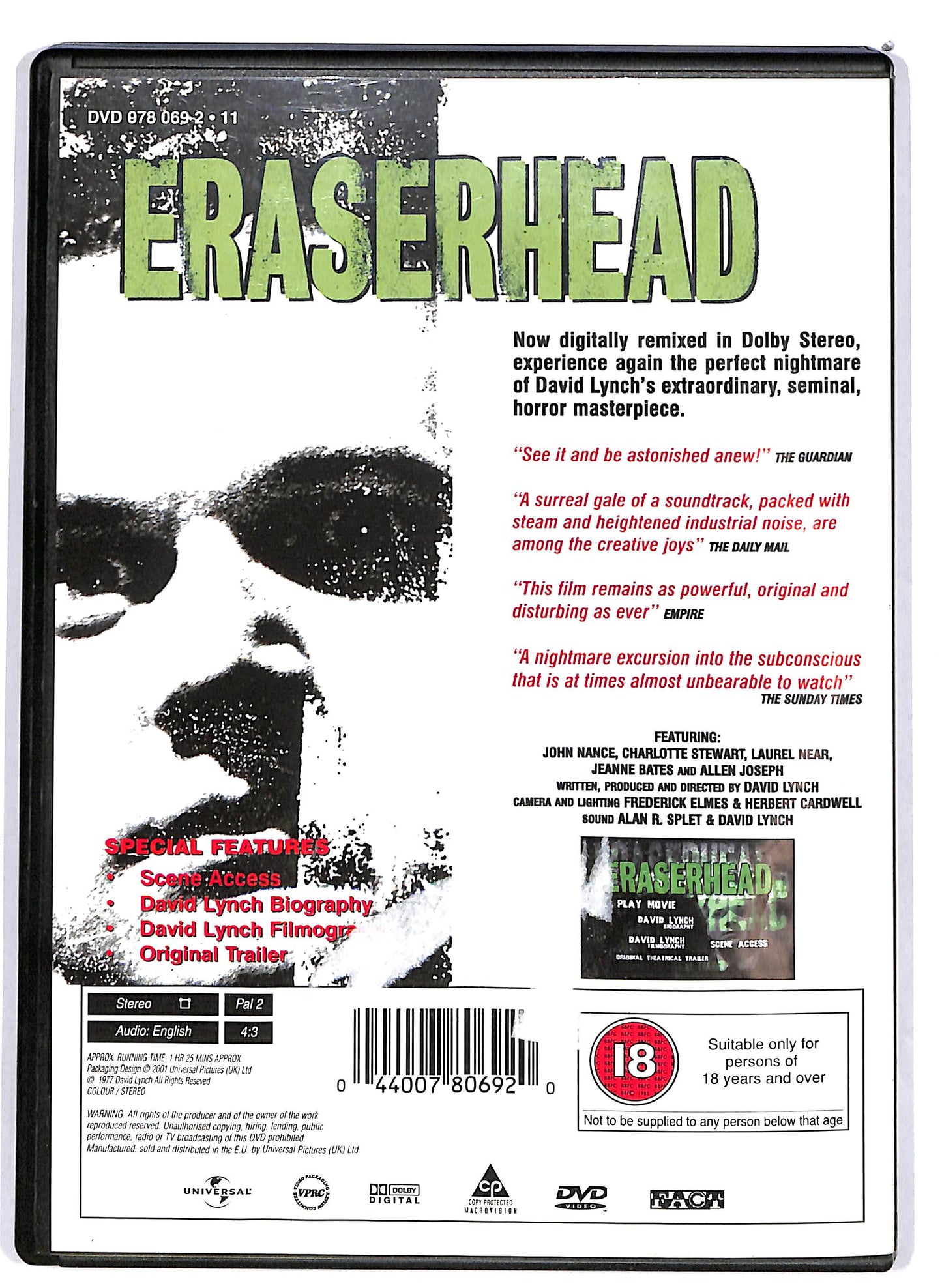 EBOND Eraserhead UK EDITION DVD D649041