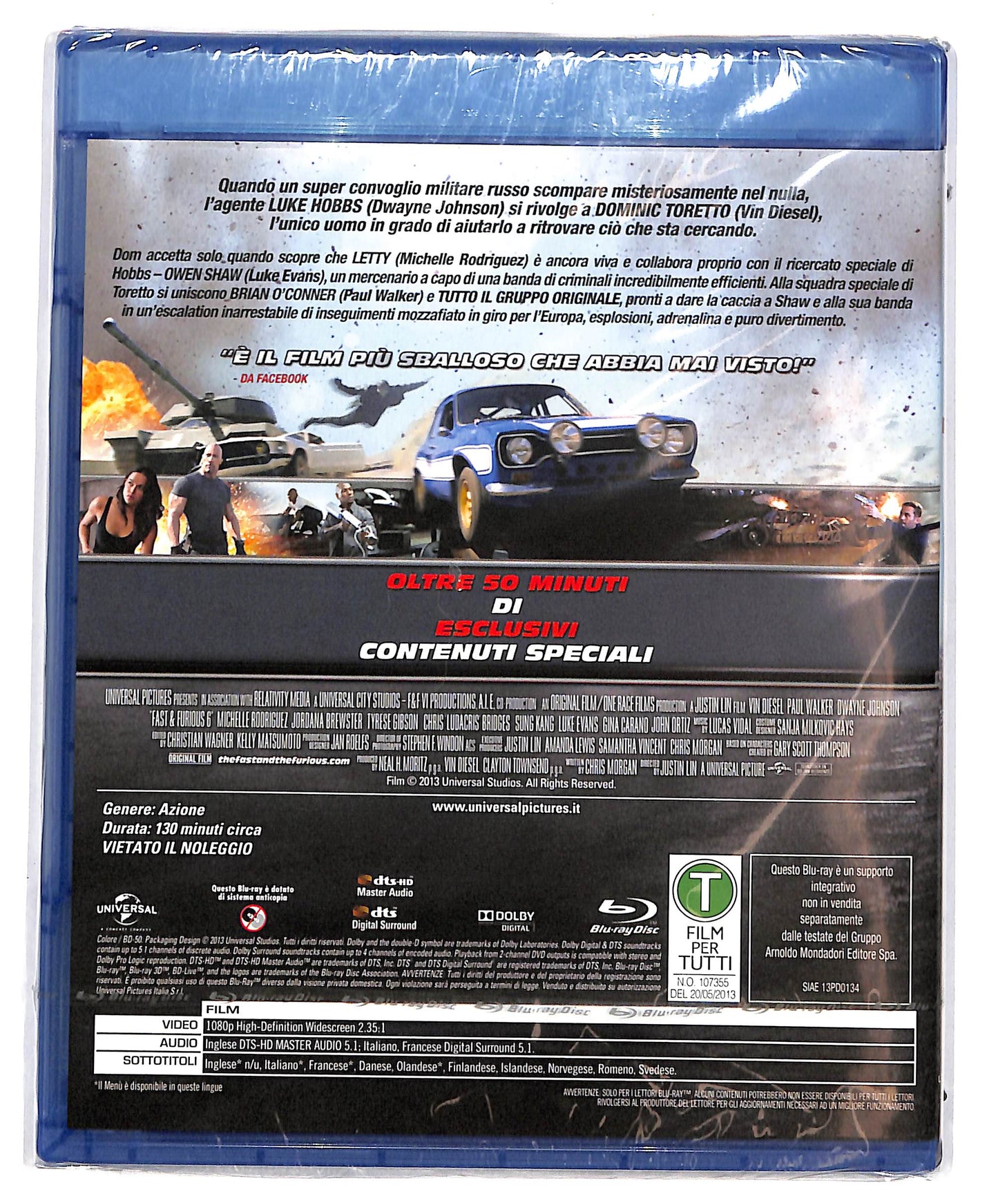 EBOND Fast e Furious 6 EDITORIALE BLURAY D649425