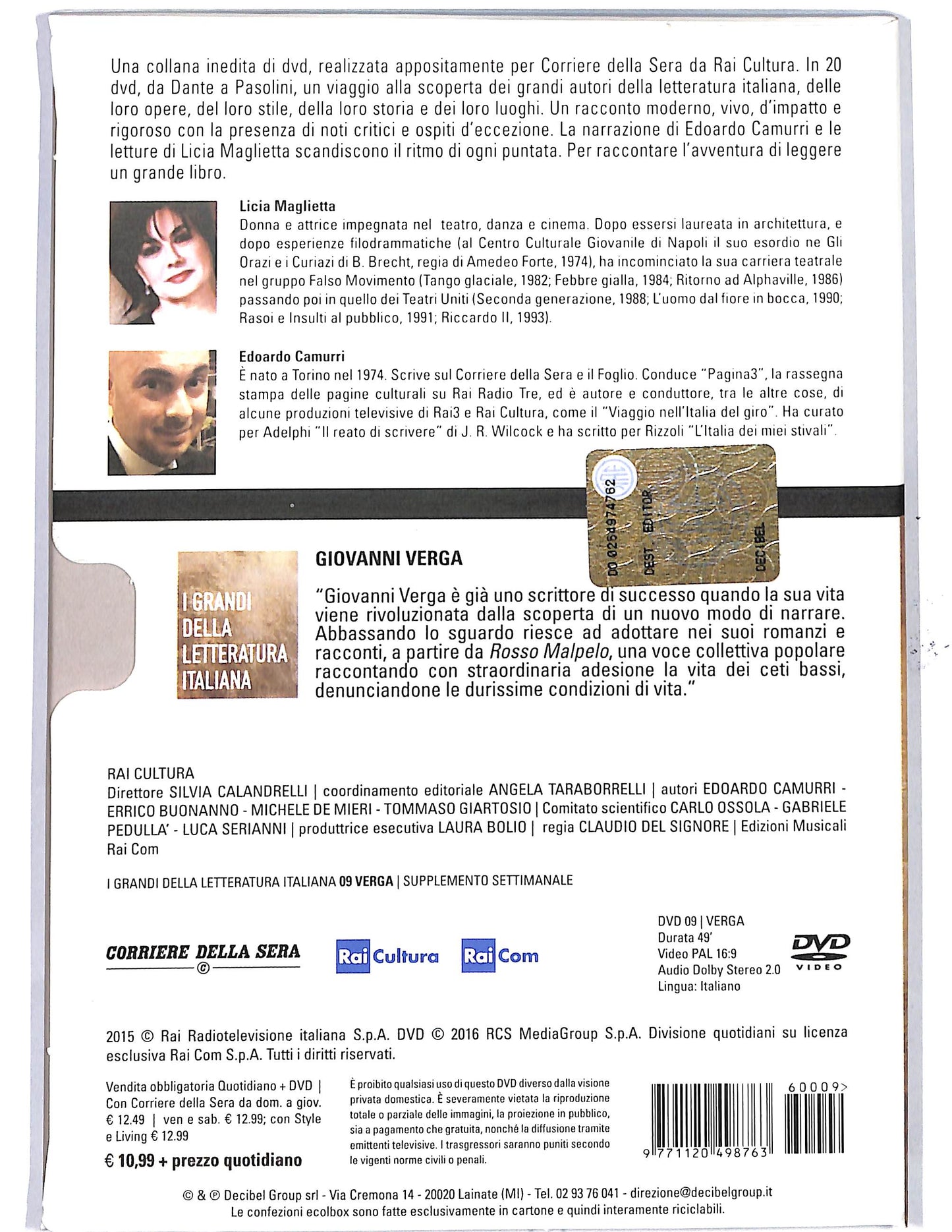 EBOND Giovanni Verga vol.9 EDITORIALE DVD D650440