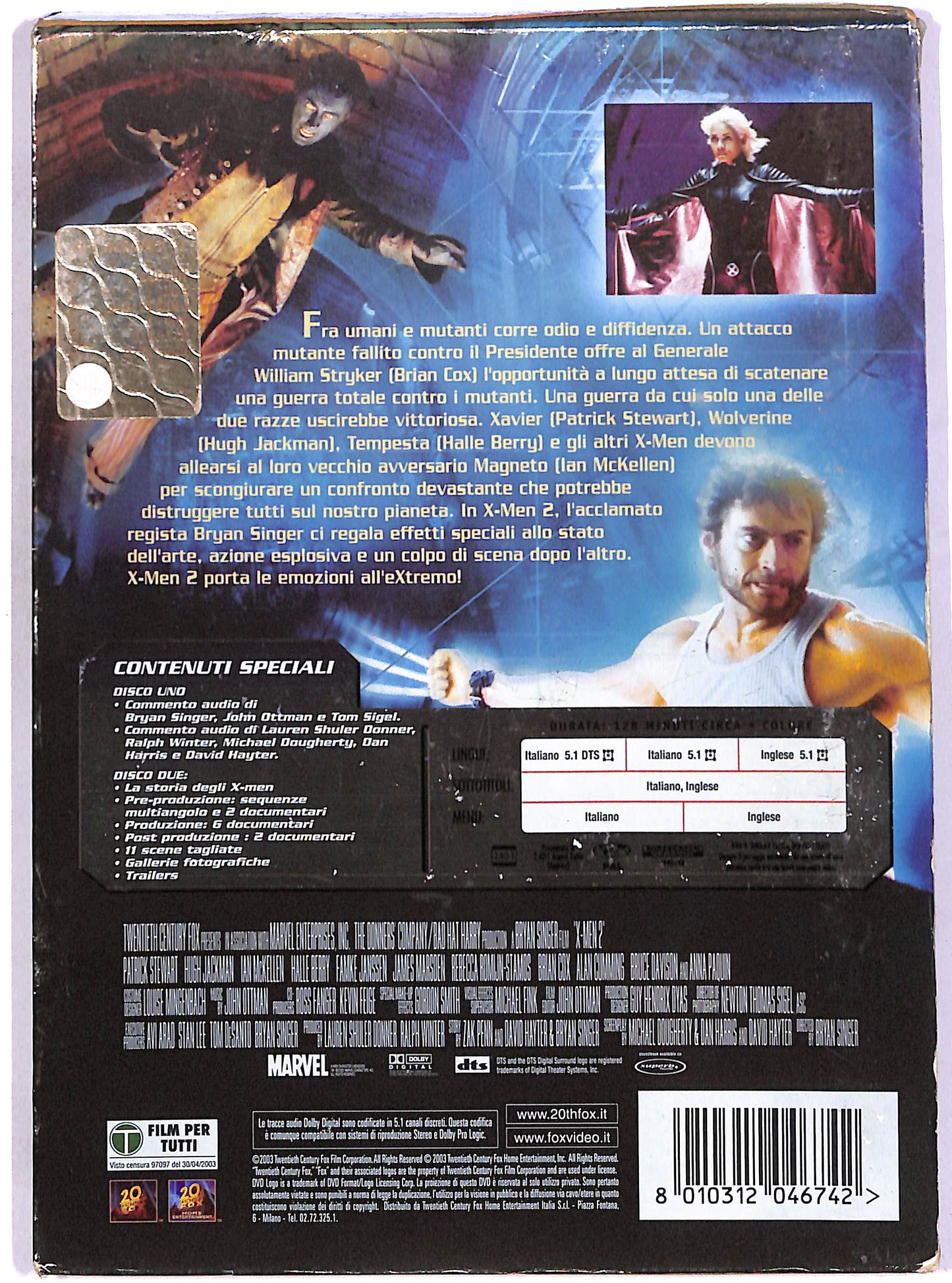 EBOND X-Men 2 SLIPCASE EDIZIONE SPECIALE DVD D650939