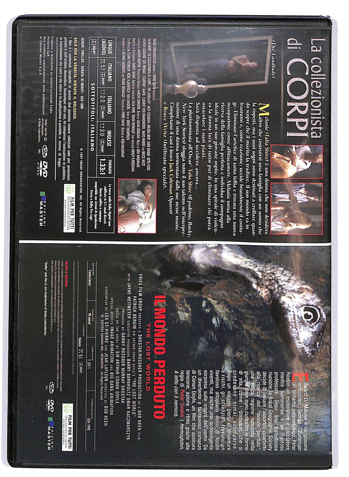 EBOND Il mondo perduto + La collezionista di corpi EDITORIALE DVD D651804
