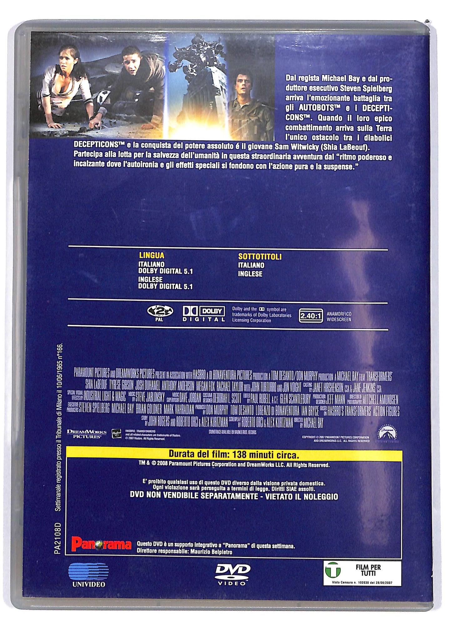 EBOND Transformers EDITORIALE DVD D652222